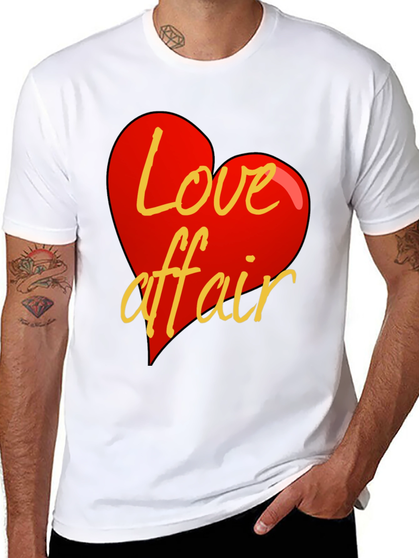 Camiseta Negra Corazón Love Affair Casual