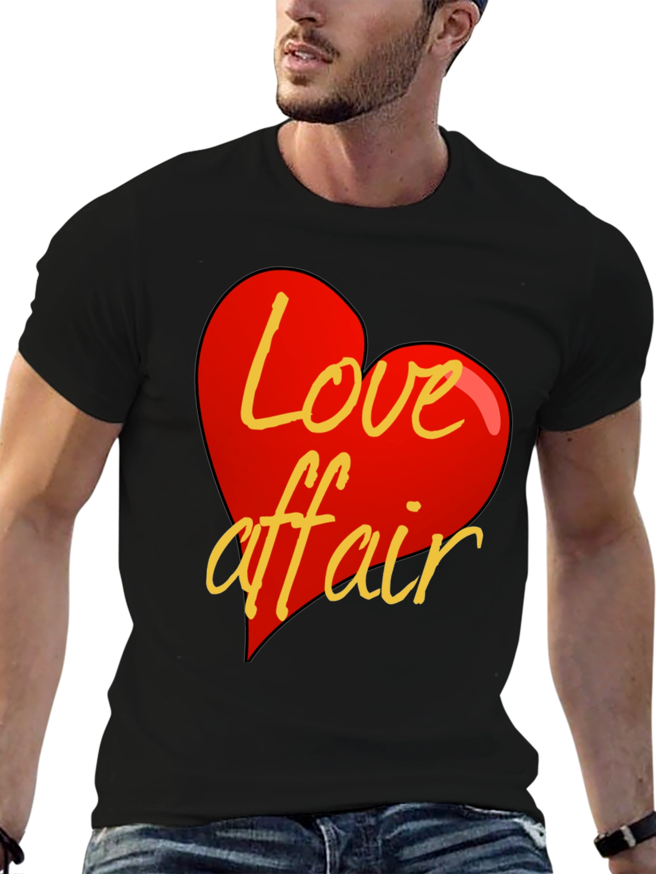 Camiseta Negra Corazón Love Affair Casual