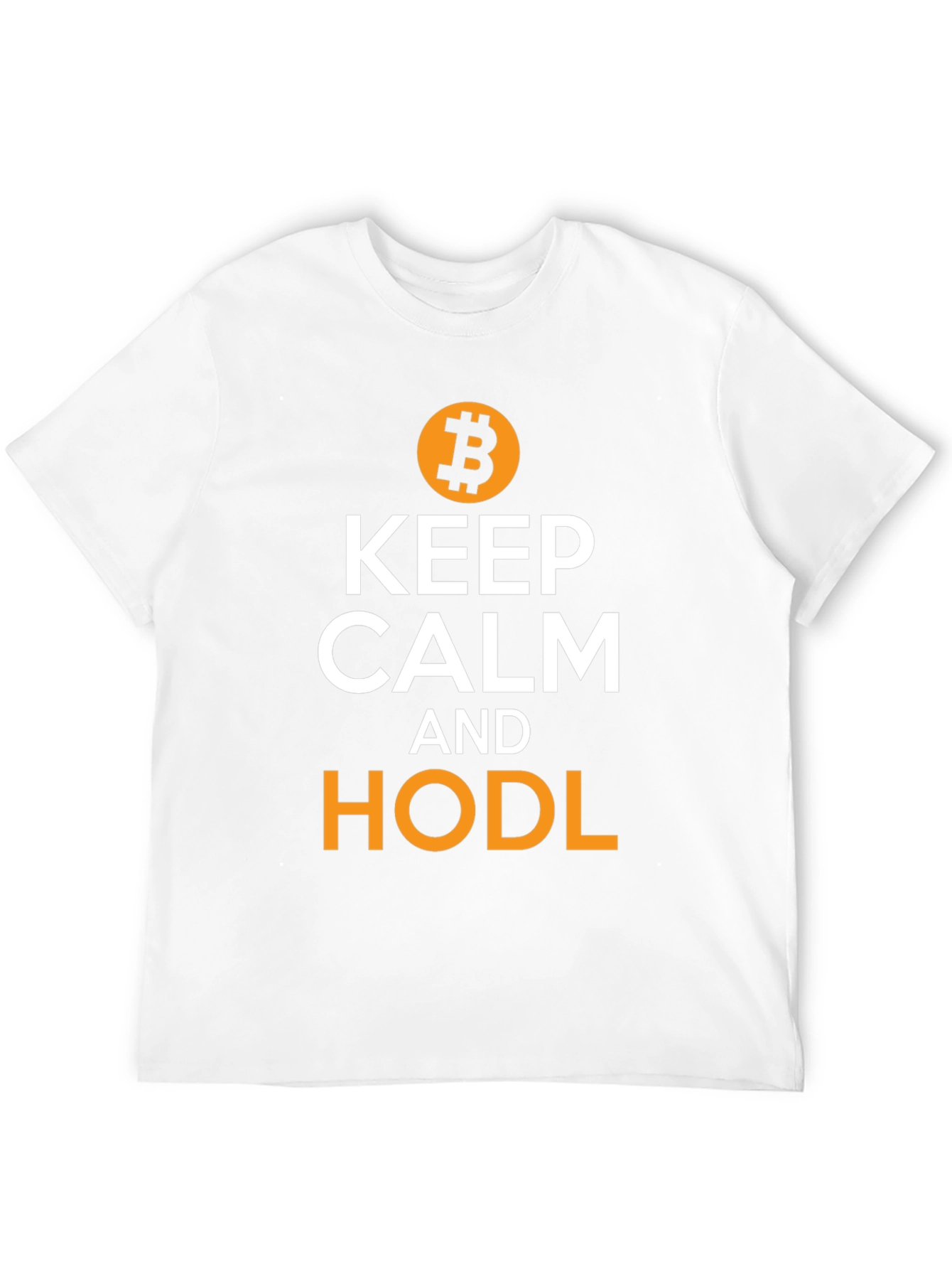 Camiseta Hombre Bitcoin: Keep Calm and HODL