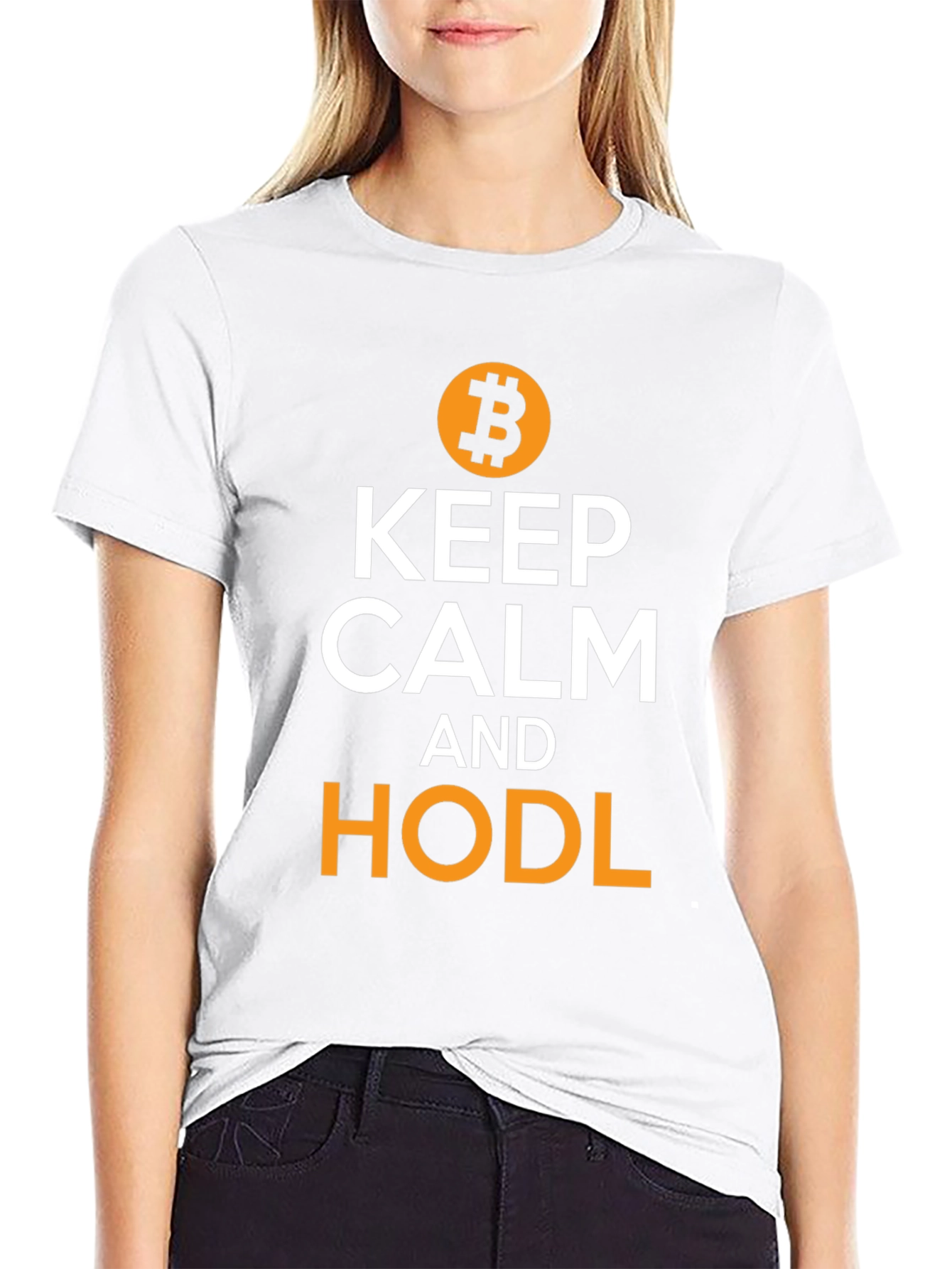 Camiseta Hombre Bitcoin: Keep Calm and HODL