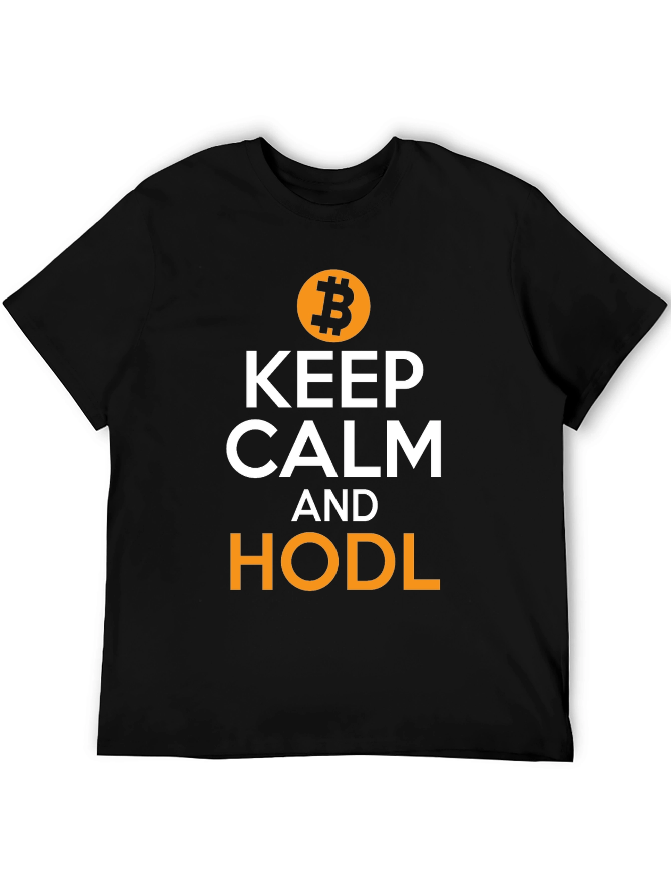 Camiseta Hombre Bitcoin: Keep Calm and HODL
