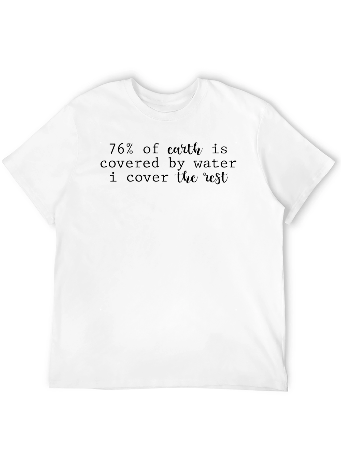 Camiseta Hombre: 76% Tierra Cubierta Yo Cubro el Resto