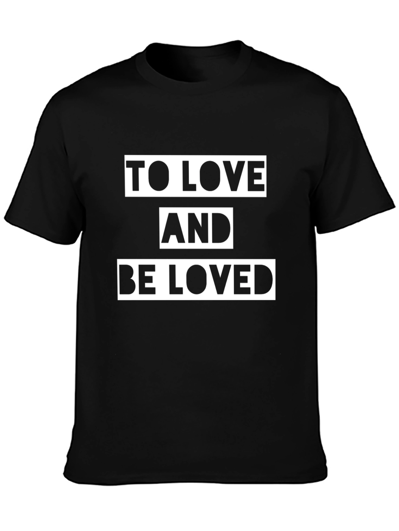 Camiseta Negra con Mensaje To Love and Be Loved