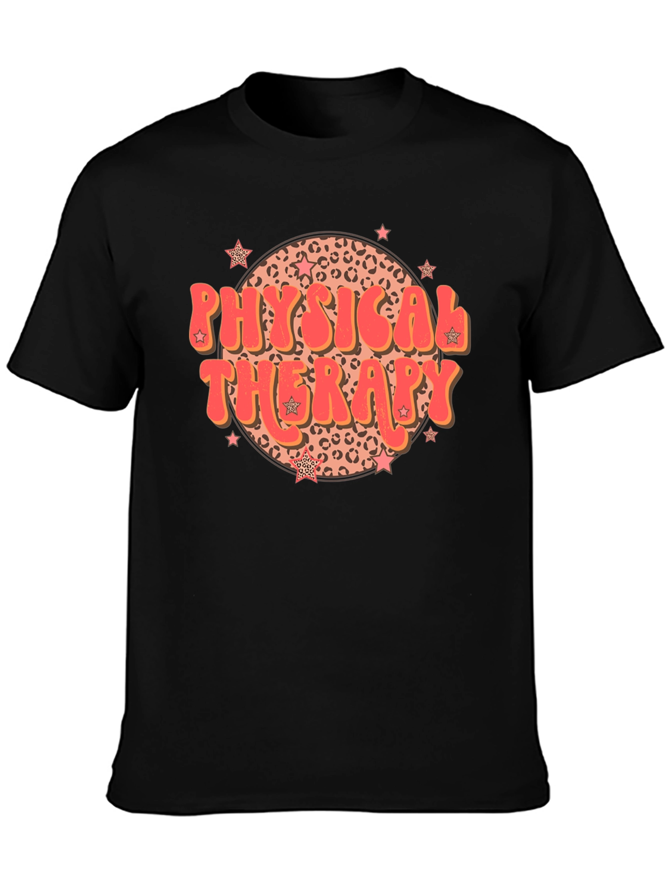 Camiseta Negra Estampada Terapia Física