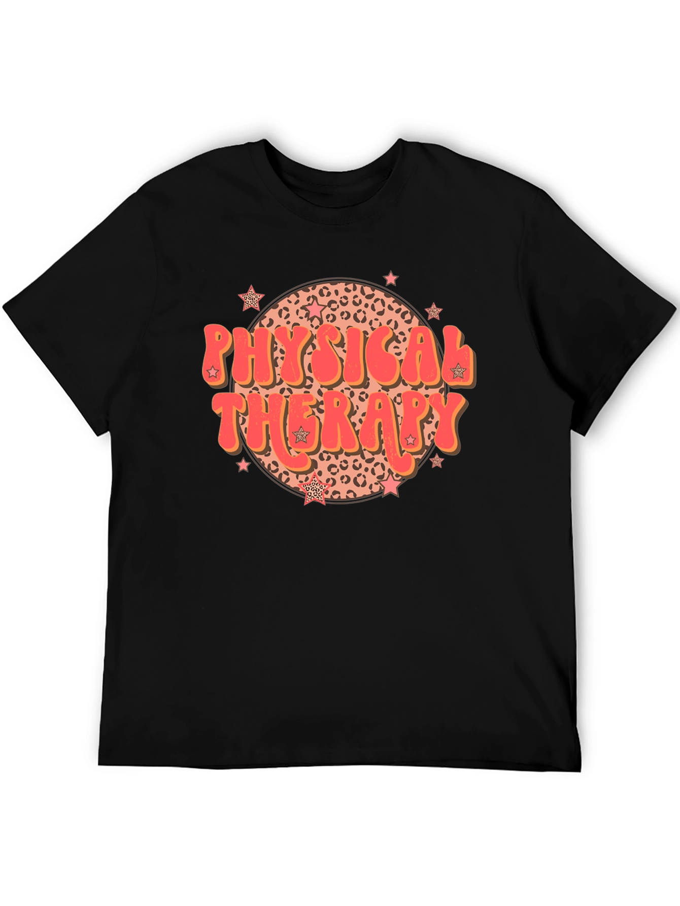 Camiseta Negra Estampada Terapia Física