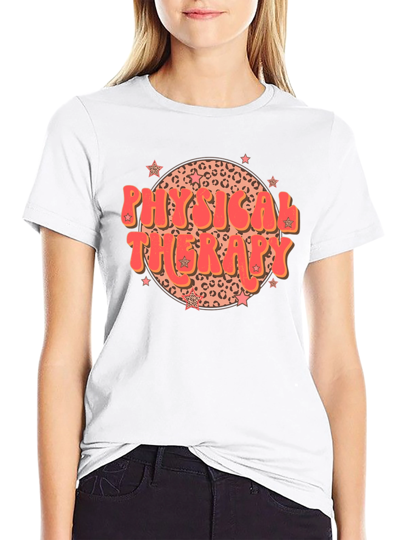Camiseta Negra Estampada Terapia Física