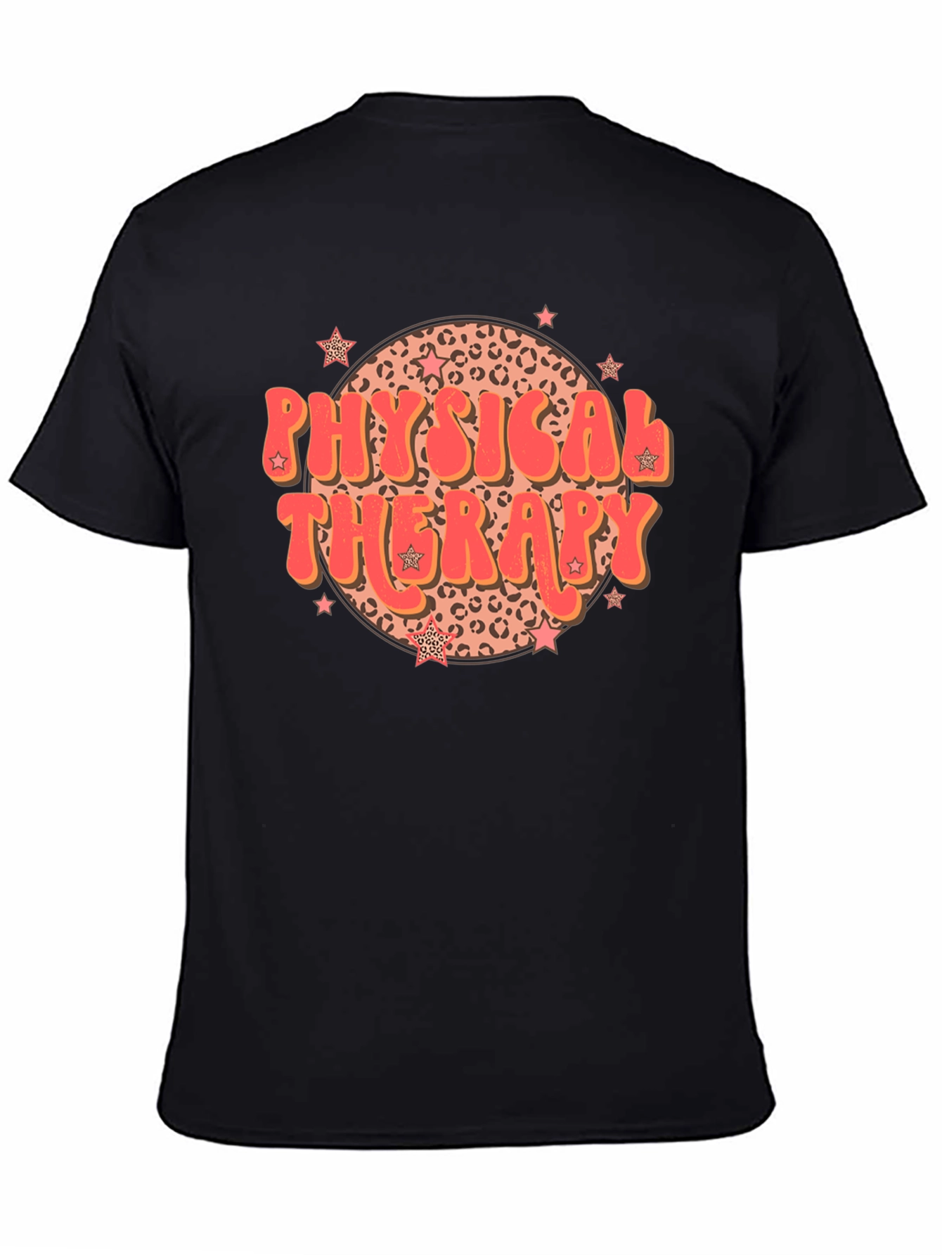 Camiseta Negra Estampada Terapia Física