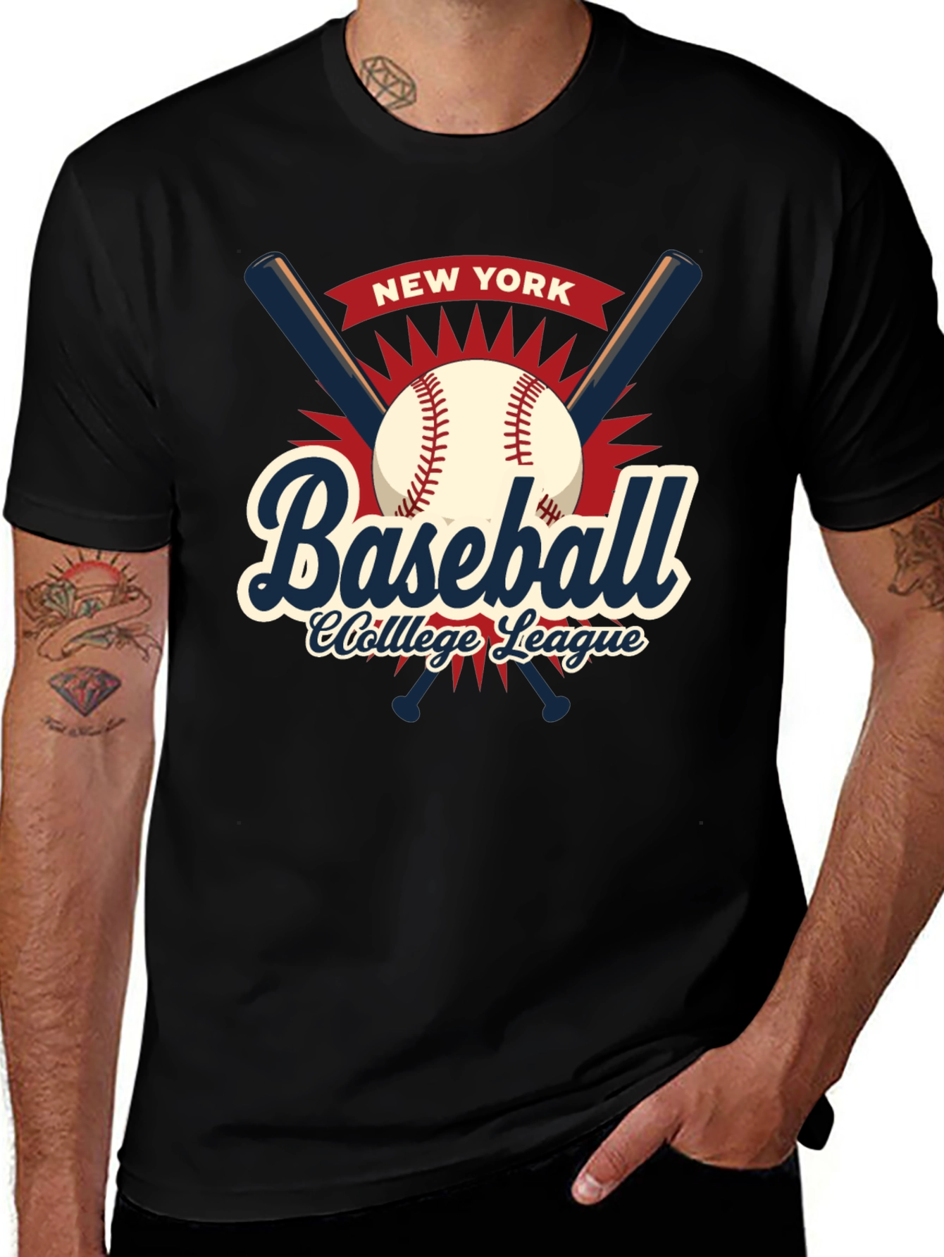 Camiseta Baseball College League New York