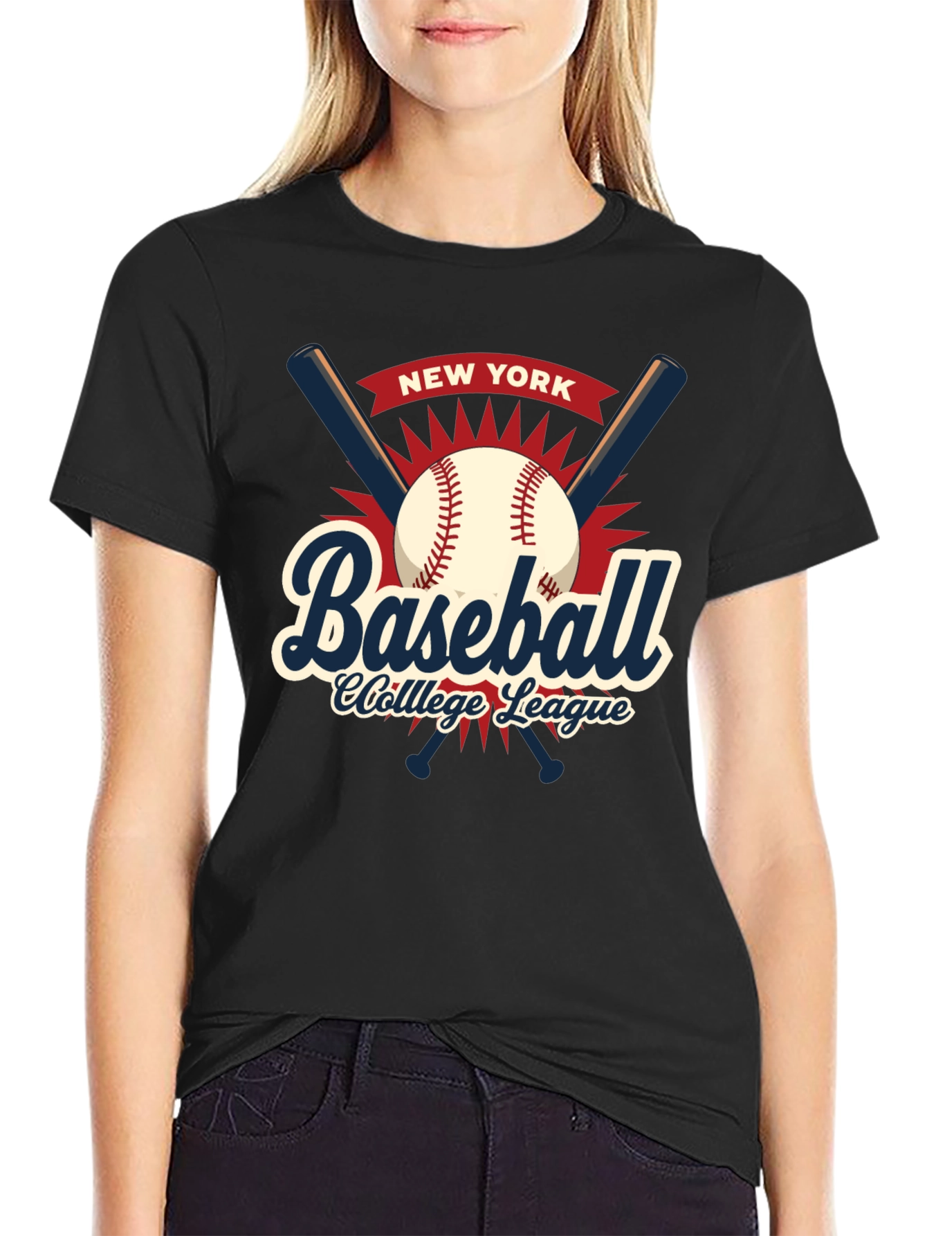 Camiseta Baseball College League New York