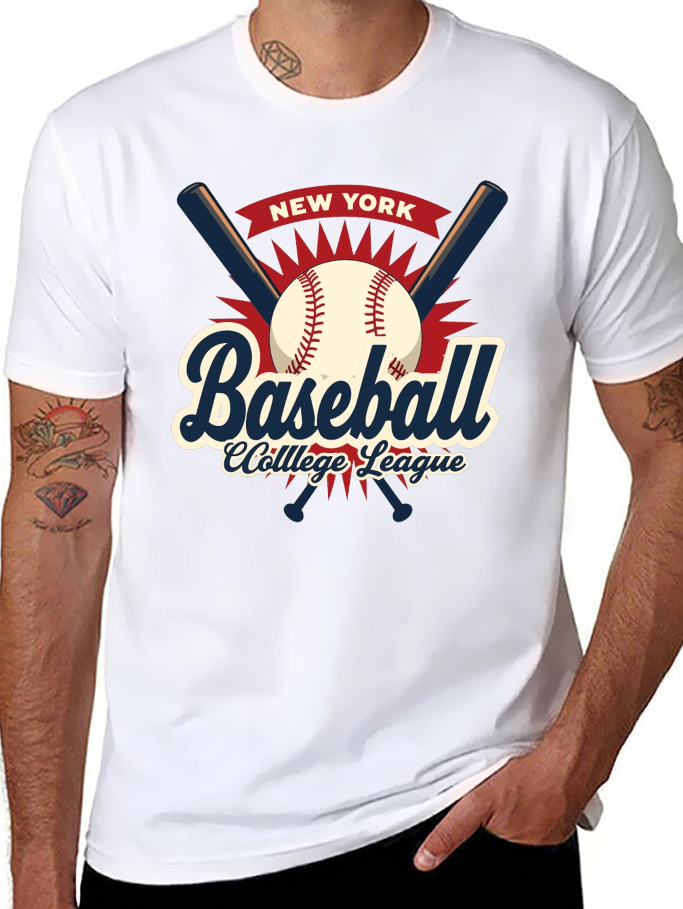 Camiseta Baseball College League New York