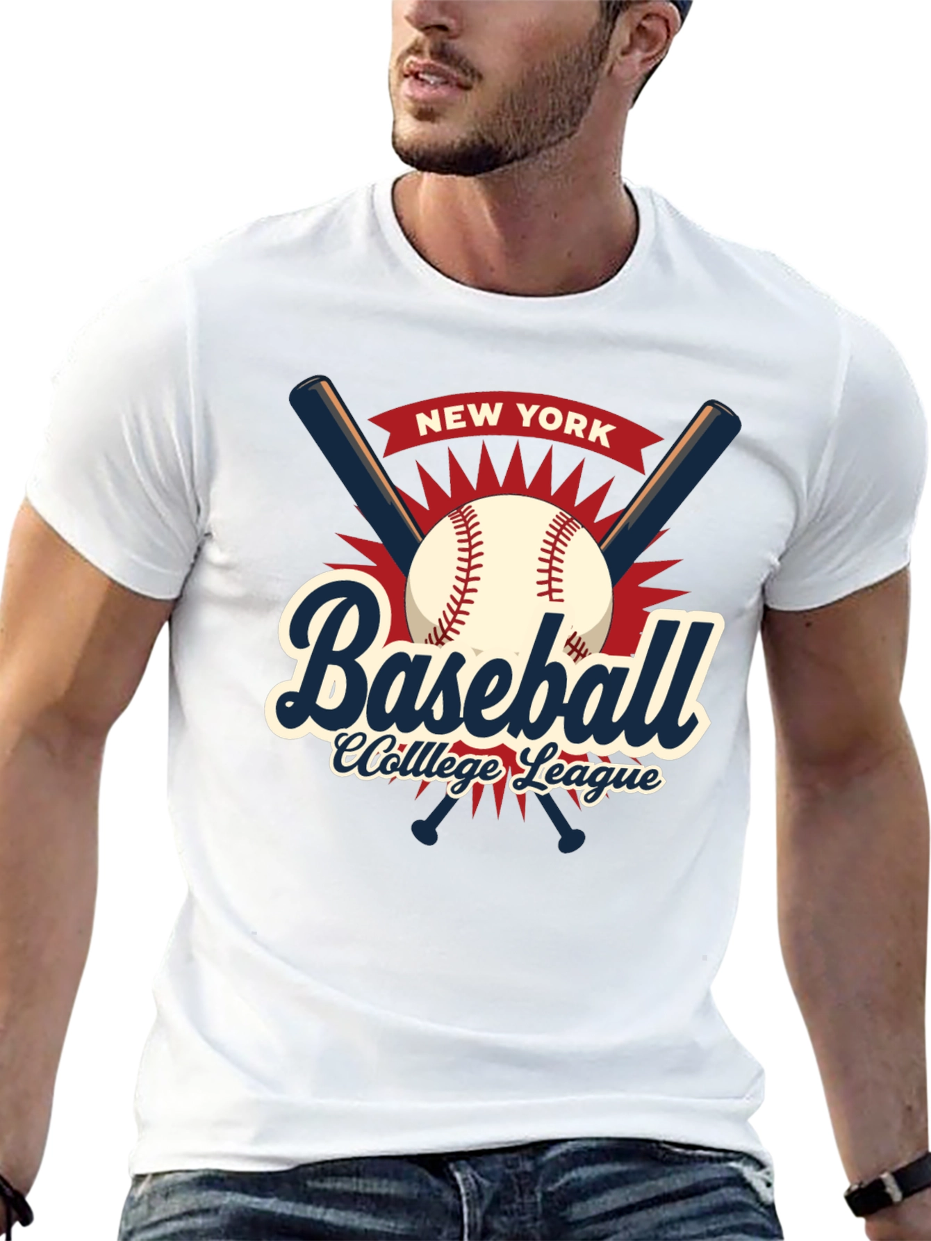 Camiseta Baseball College League New York