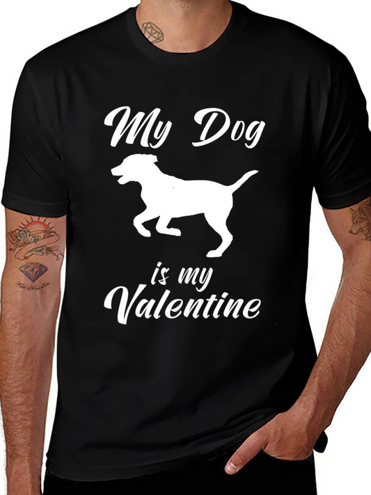 Camiseta Negra Mi Perro es mi San Valentín