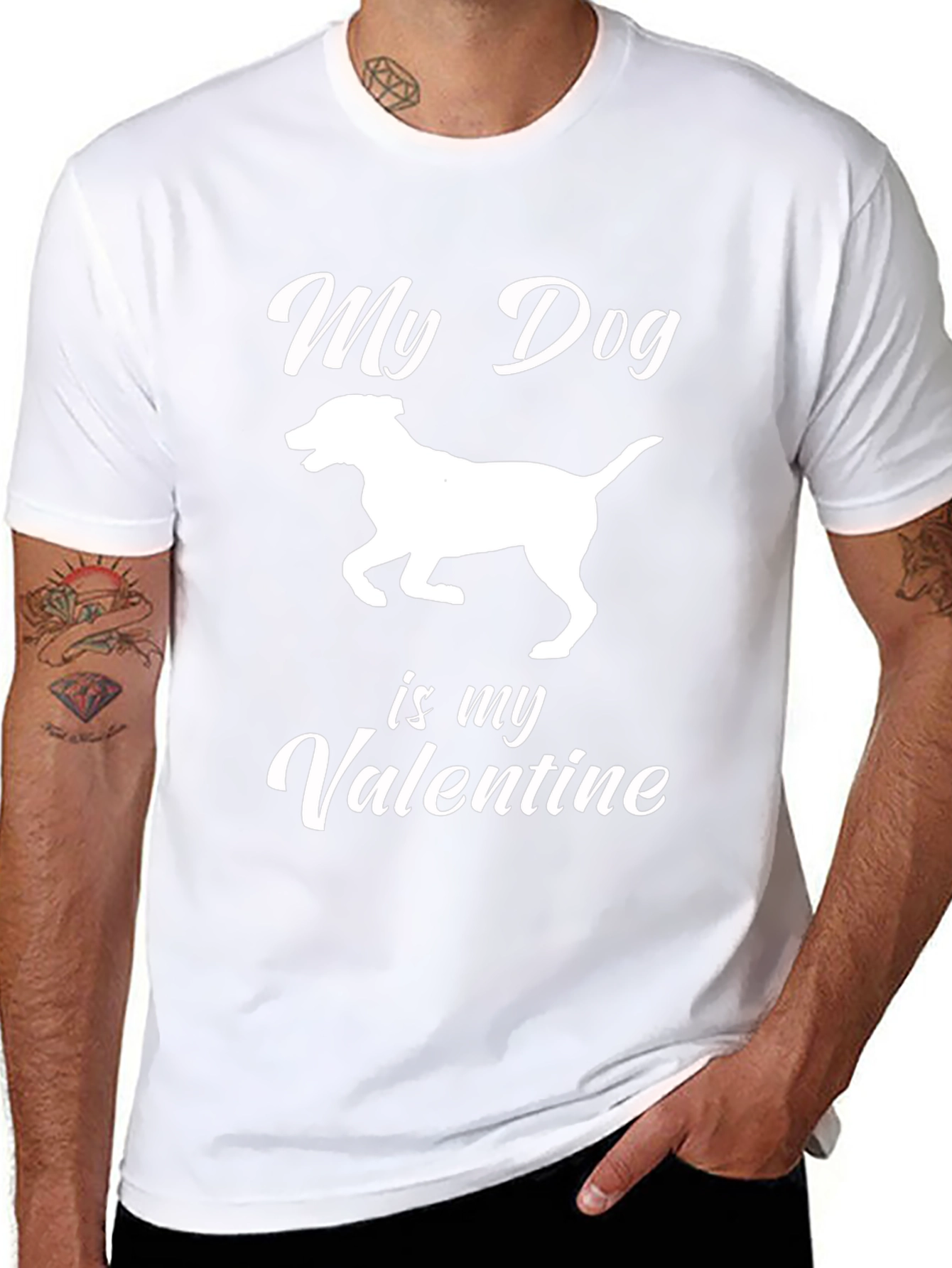 Camiseta Negra Mi Perro es mi San Valentín