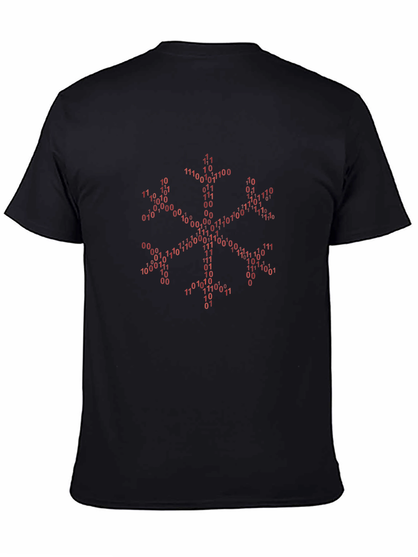Camiseta Negra con Diseño Binario Abstracto
