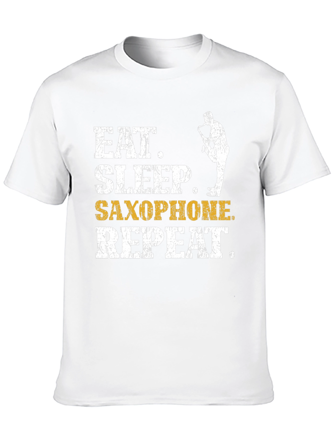 Camiseta Negra Eat Sleep Saxophone Repeat