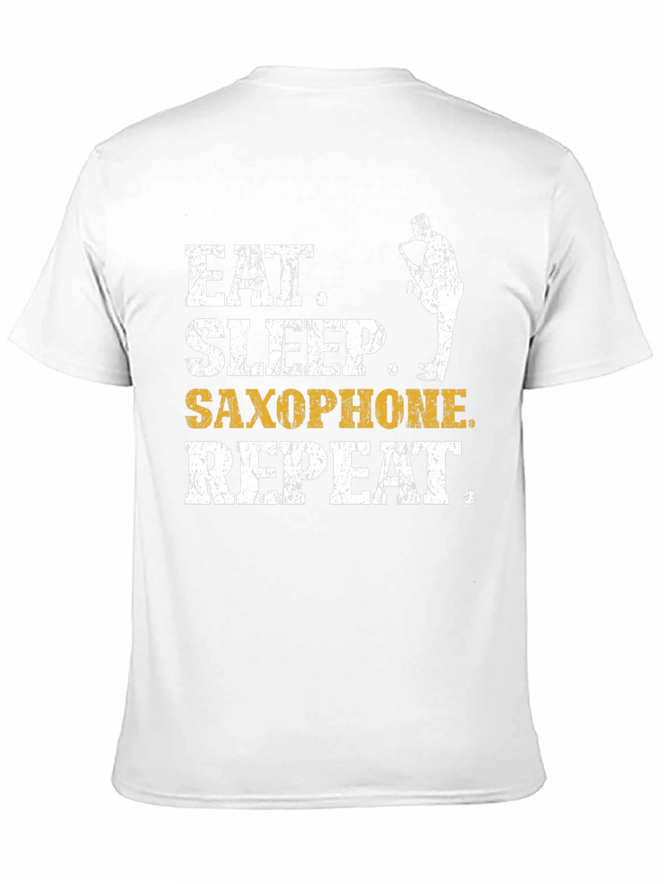 Camiseta Negra Eat Sleep Saxophone Repeat