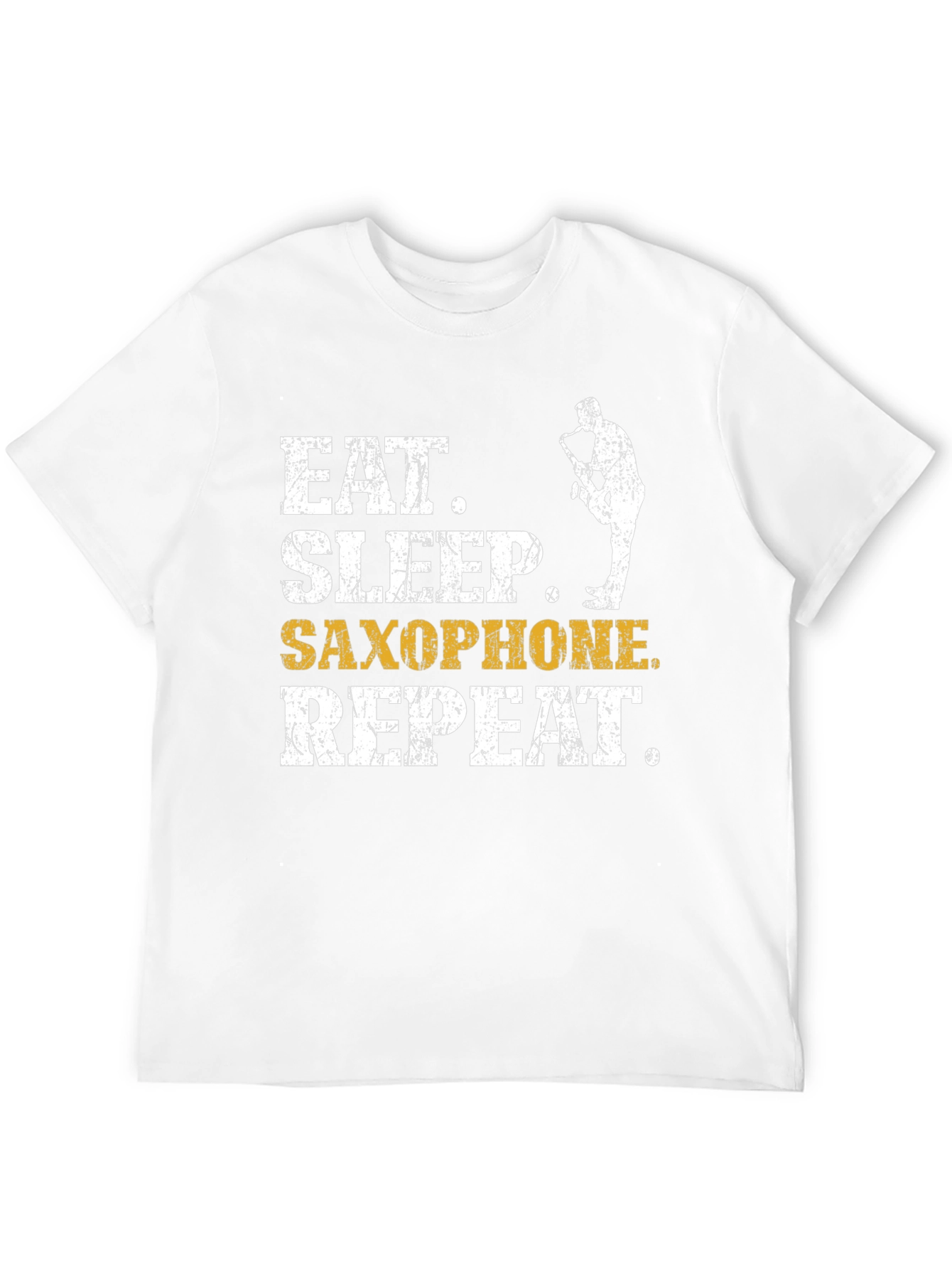 Camiseta Negra Eat Sleep Saxophone Repeat