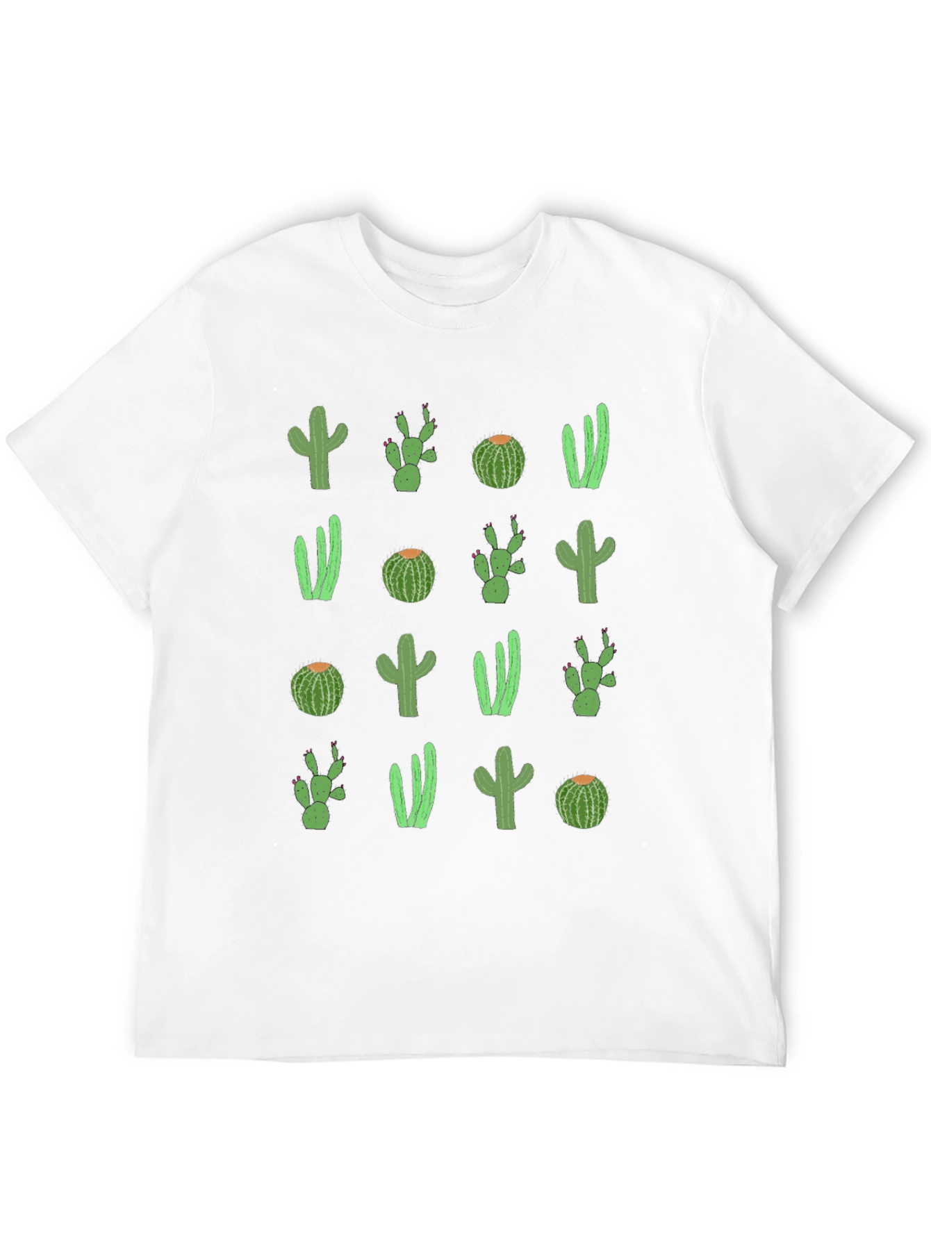 Camiseta Negra con Diseño de Cactus Divertido