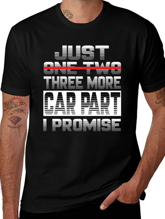 Camiseta Negra Just One Two Three More Car Part I Promise