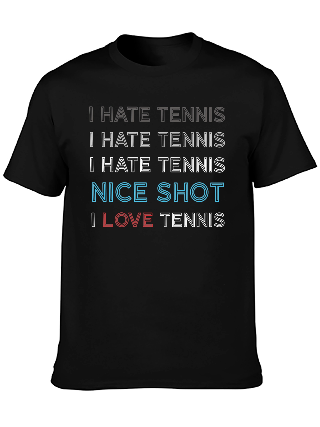 Camiseta Negra Humorística de Tenis
