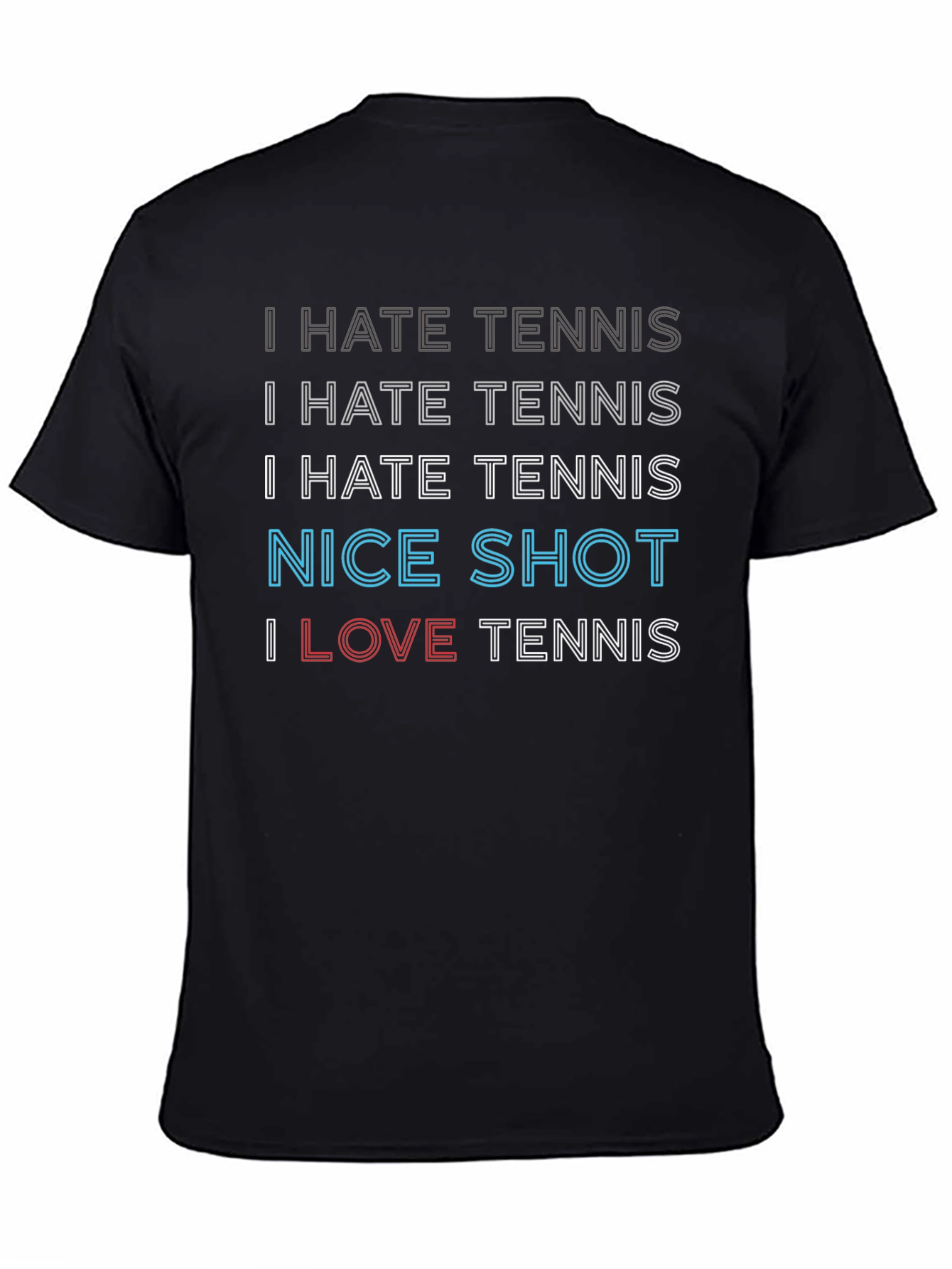 Camiseta Negra Humorística de Tenis