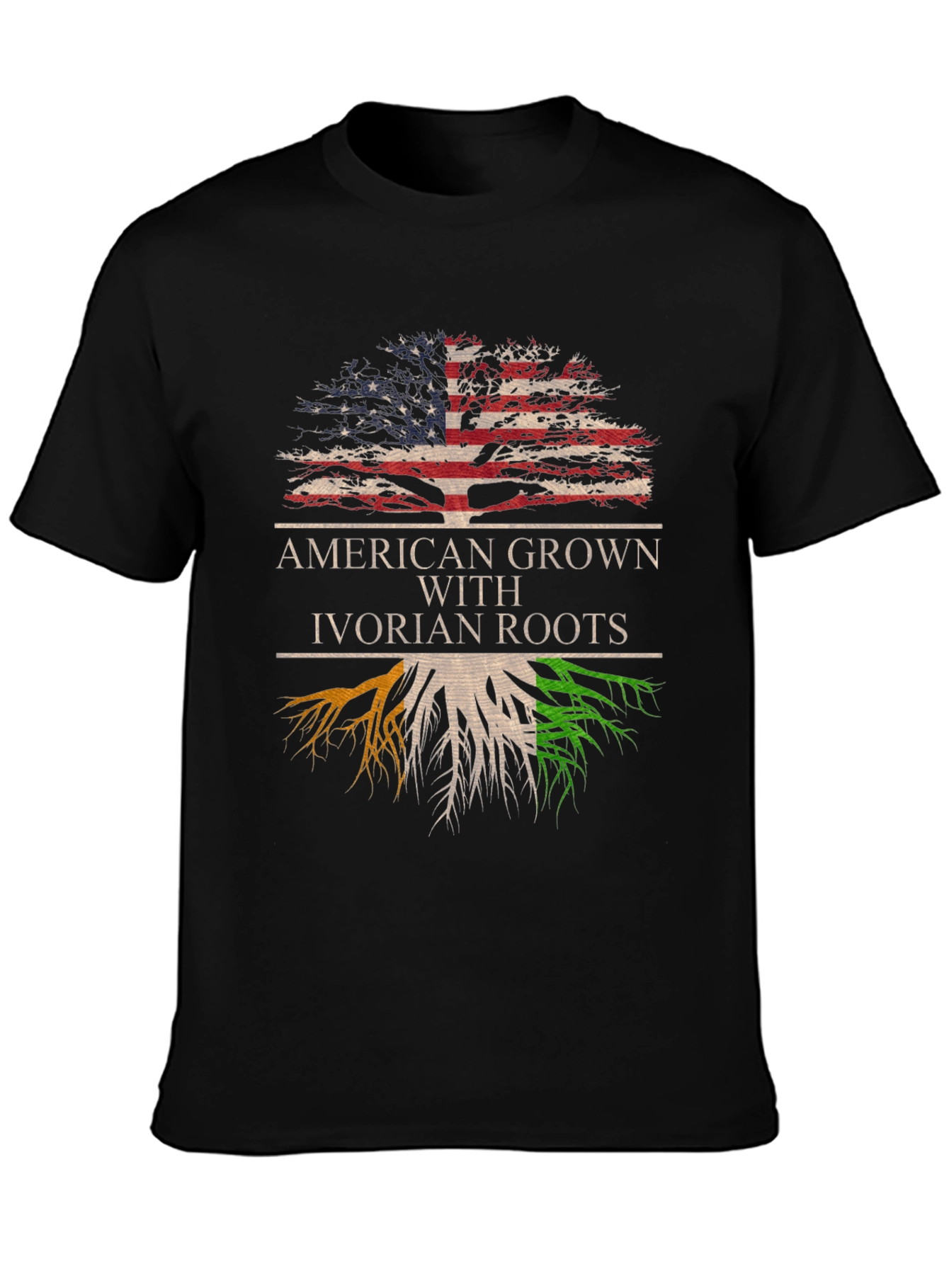 Camiseta Hombre American Grown With Ivorian Roots