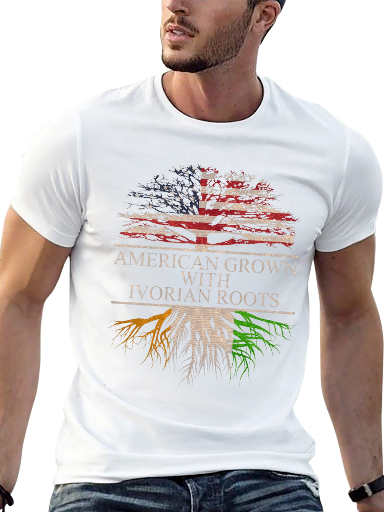 Camiseta Hombre American Grown With Ivorian Roots
