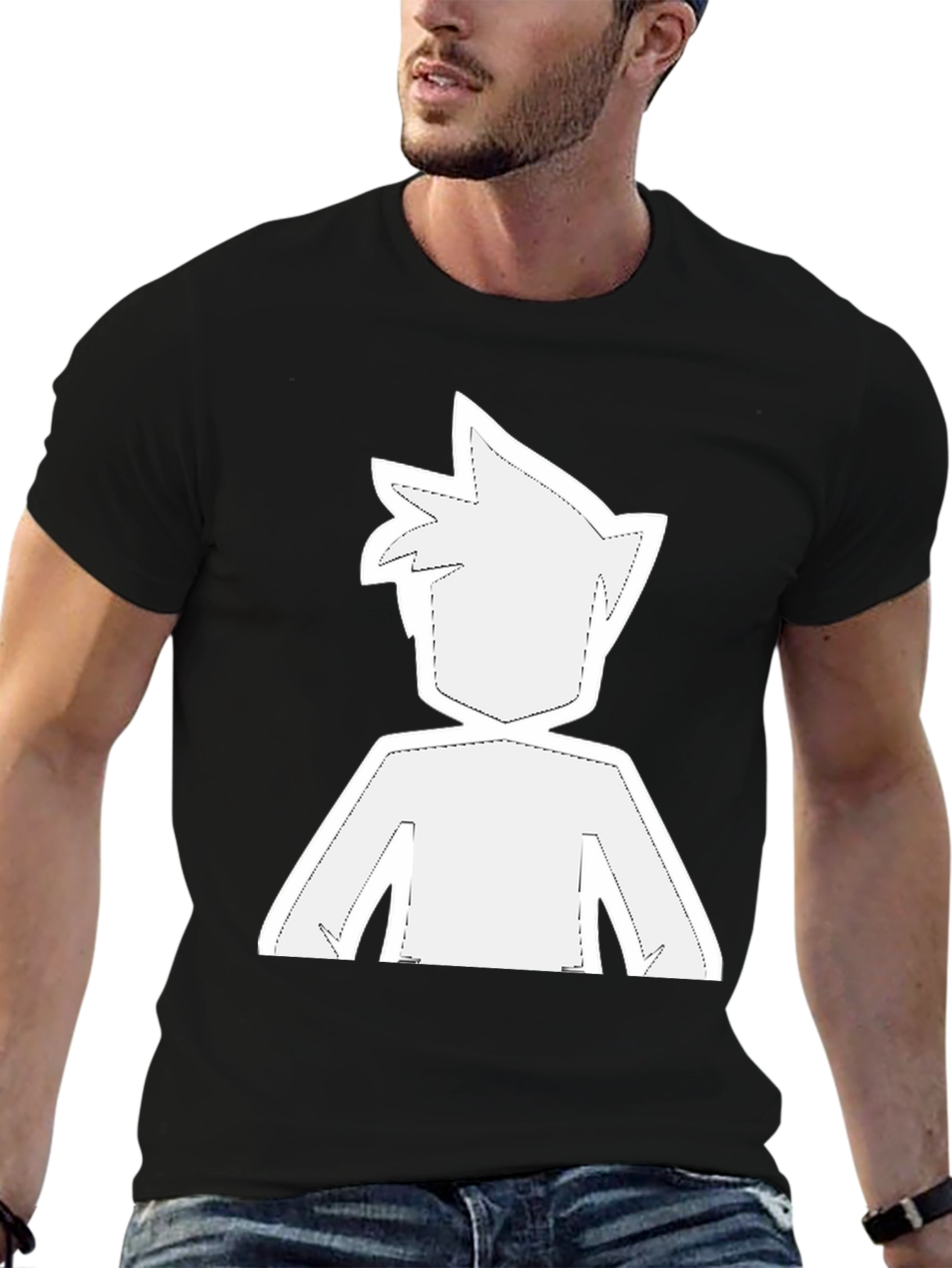Camiseta Negra con Diseño Gráfico Anime