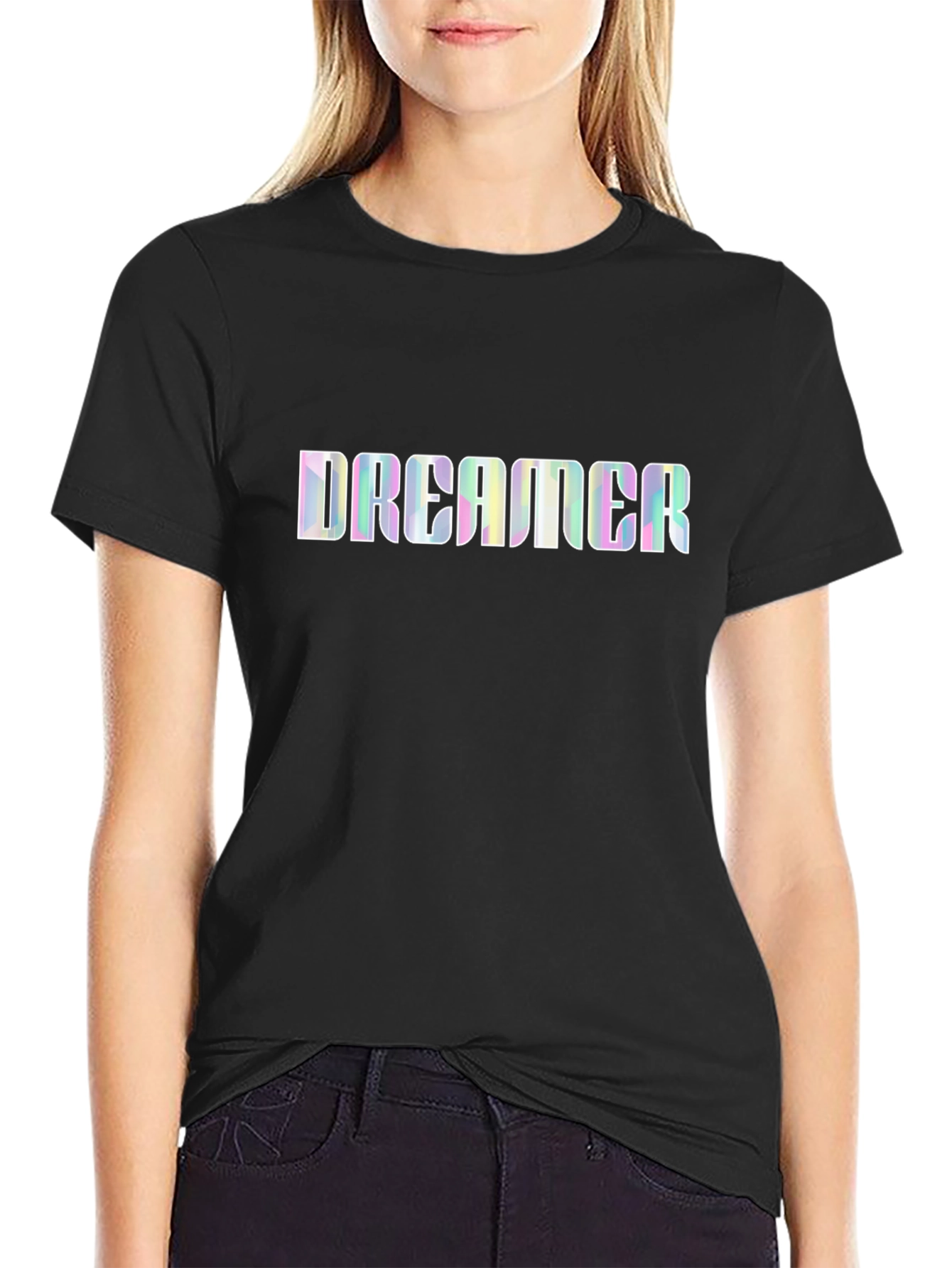 Camiseta Negra DREAMER Holográfica Unisex