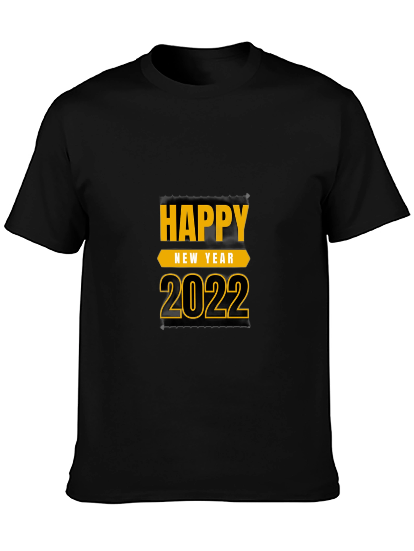 Camiseta Negra Feliz Año Nuevo 2022