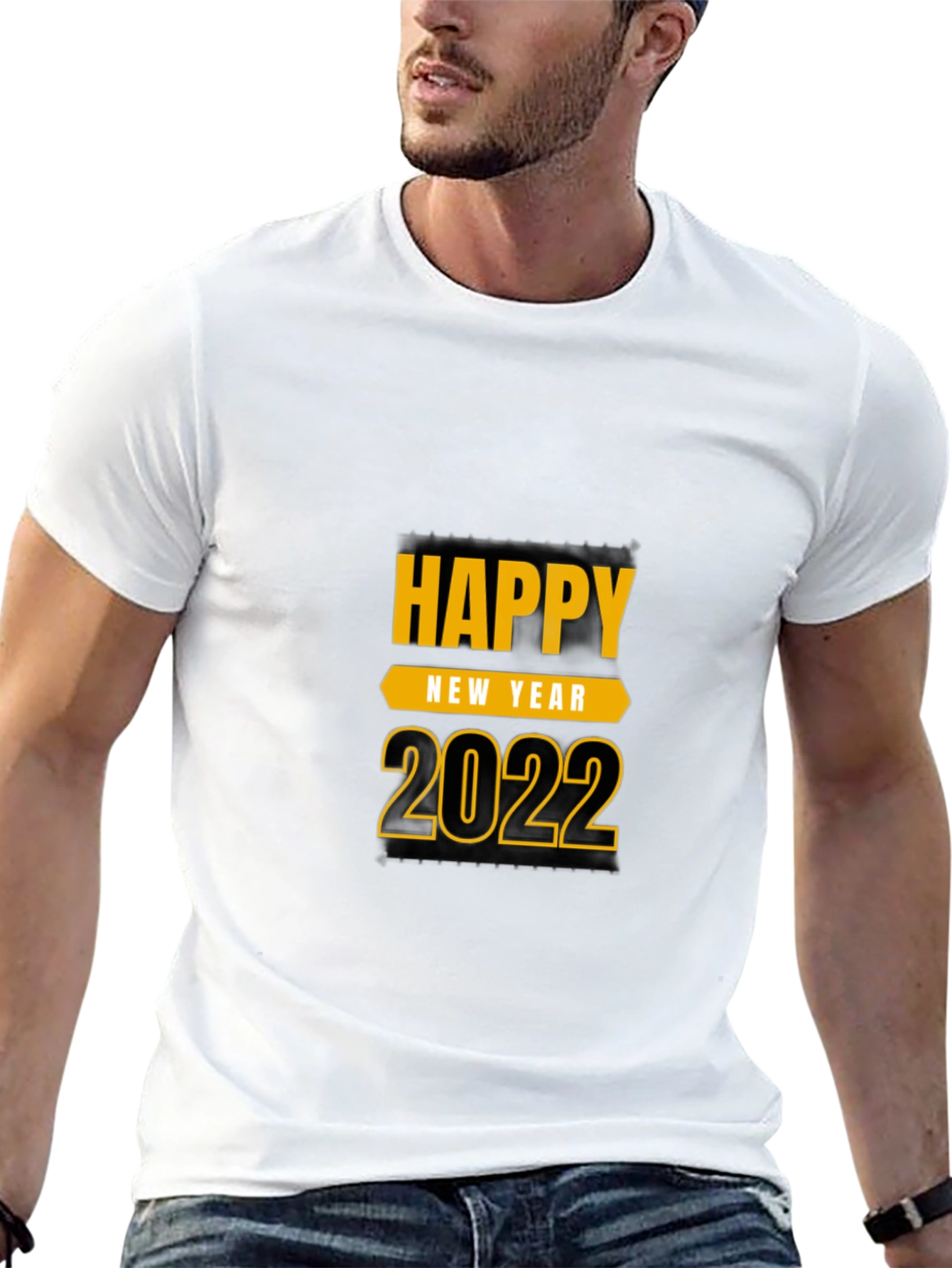 Camiseta Negra Feliz Año Nuevo 2022
