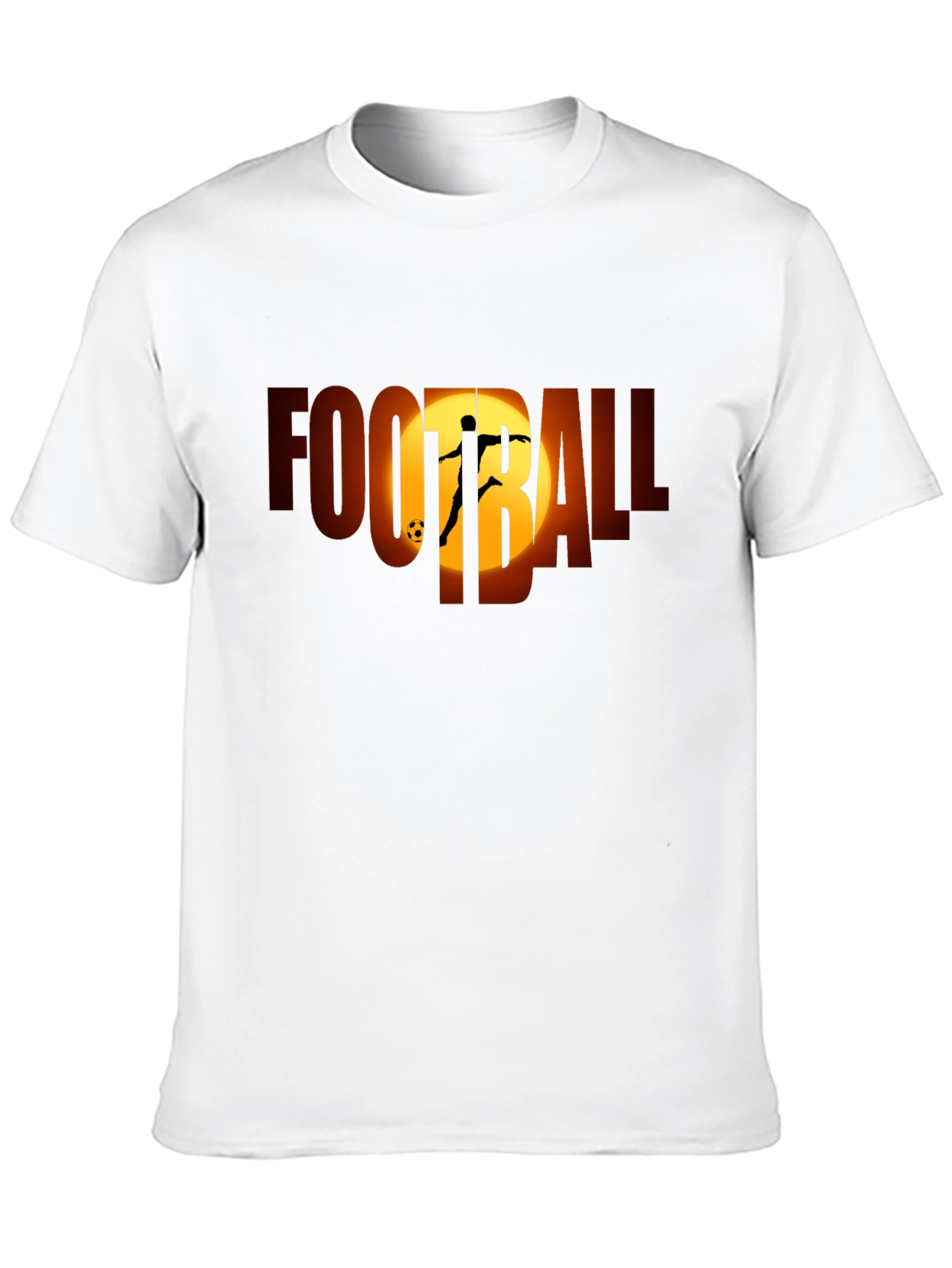 Camiseta Negra Football con Silueta de Jugador