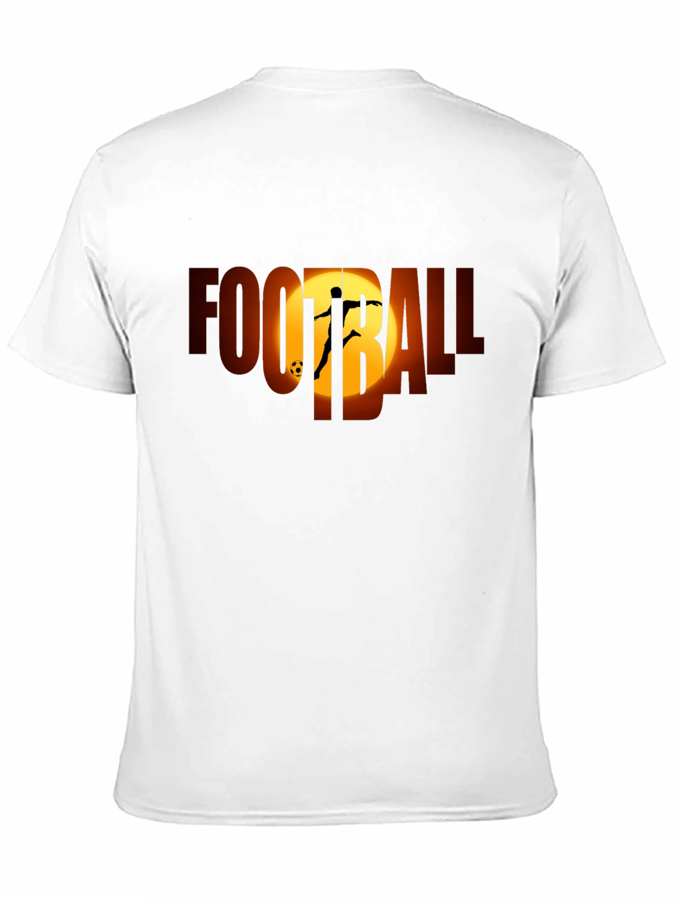 Camiseta Negra Football con Silueta de Jugador