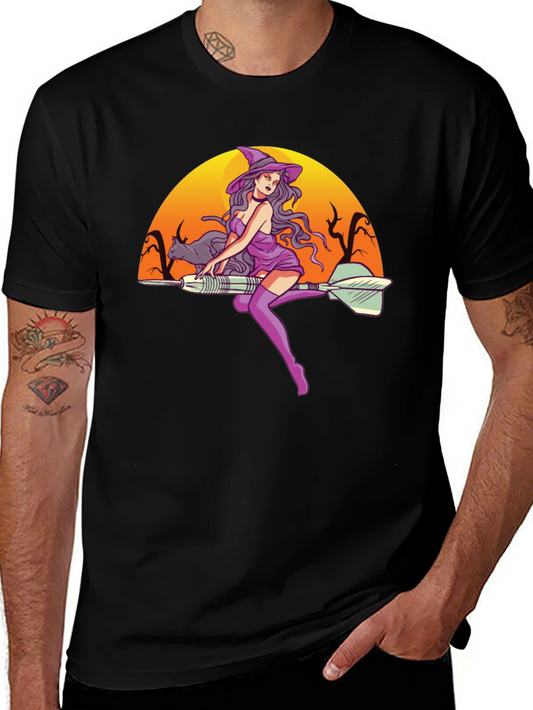 Camiseta Negra Diseño Bruja Dardos