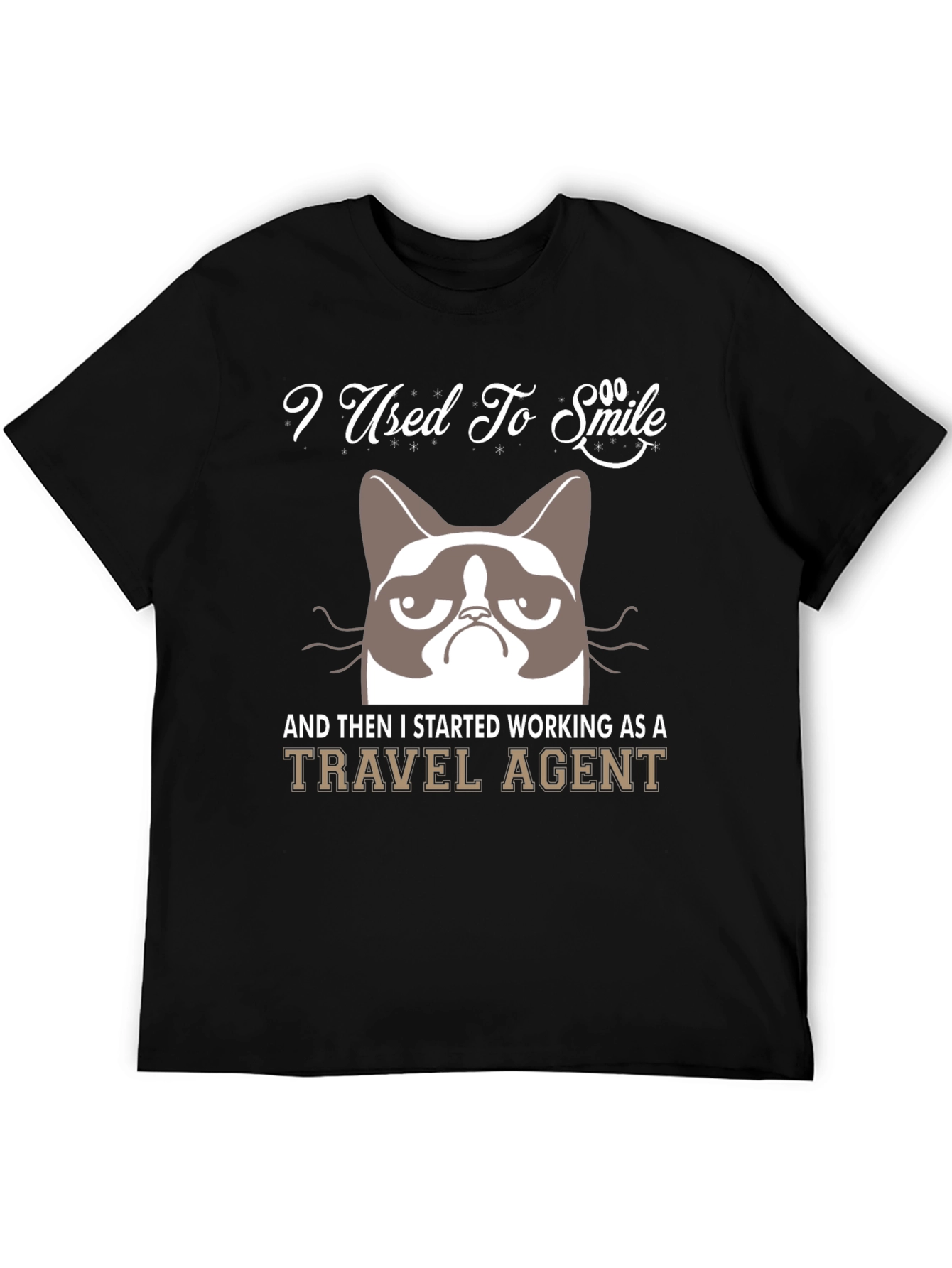Camiseta Negra Grumpy Cat Travel Agent