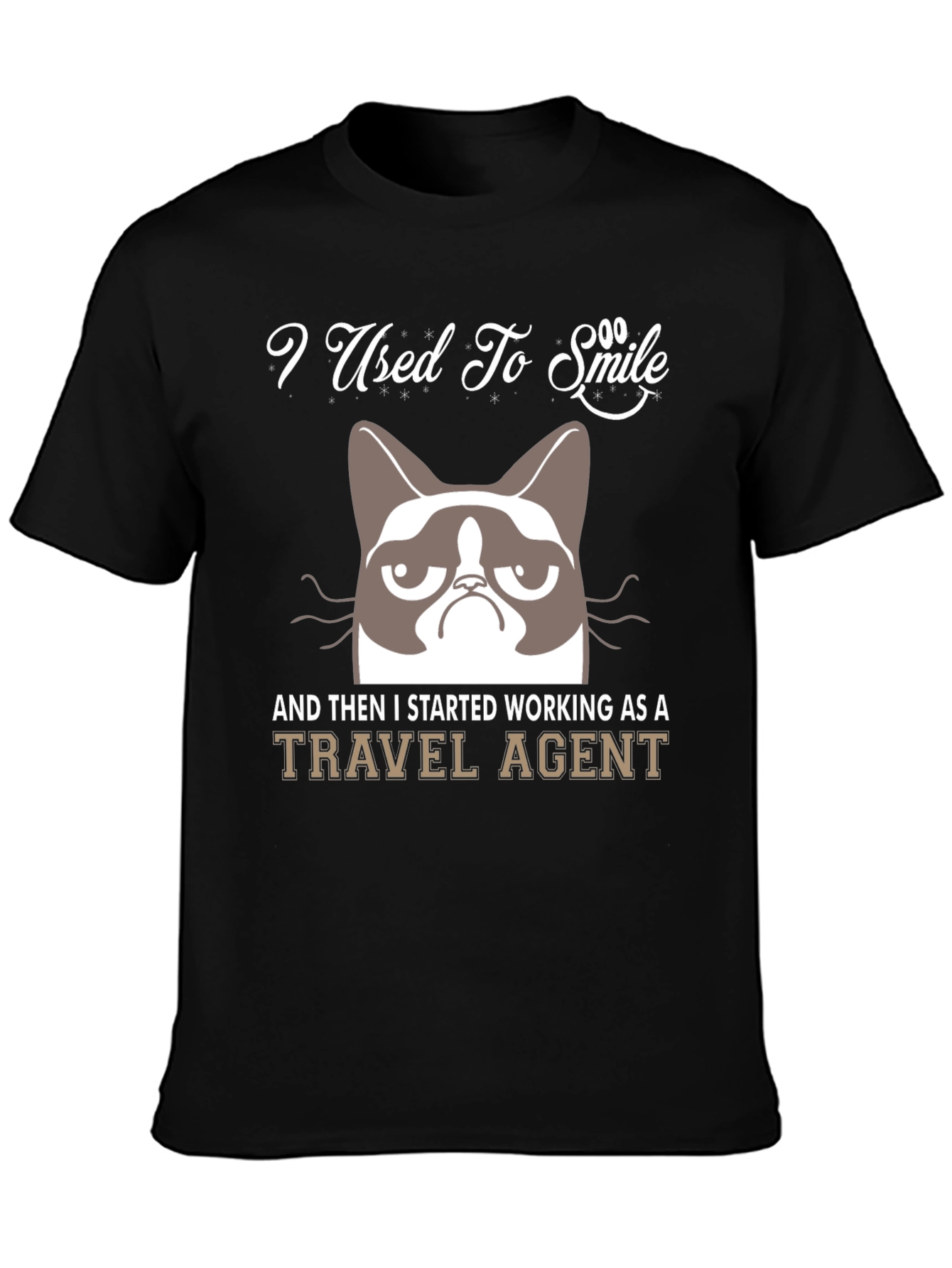Camiseta Negra Grumpy Cat Travel Agent