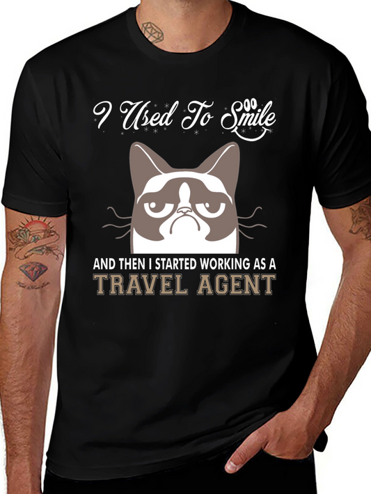 Camiseta Negra Grumpy Cat Travel Agent