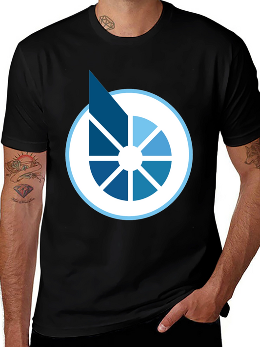 Camiseta Negra Diseño Circular Abstracto