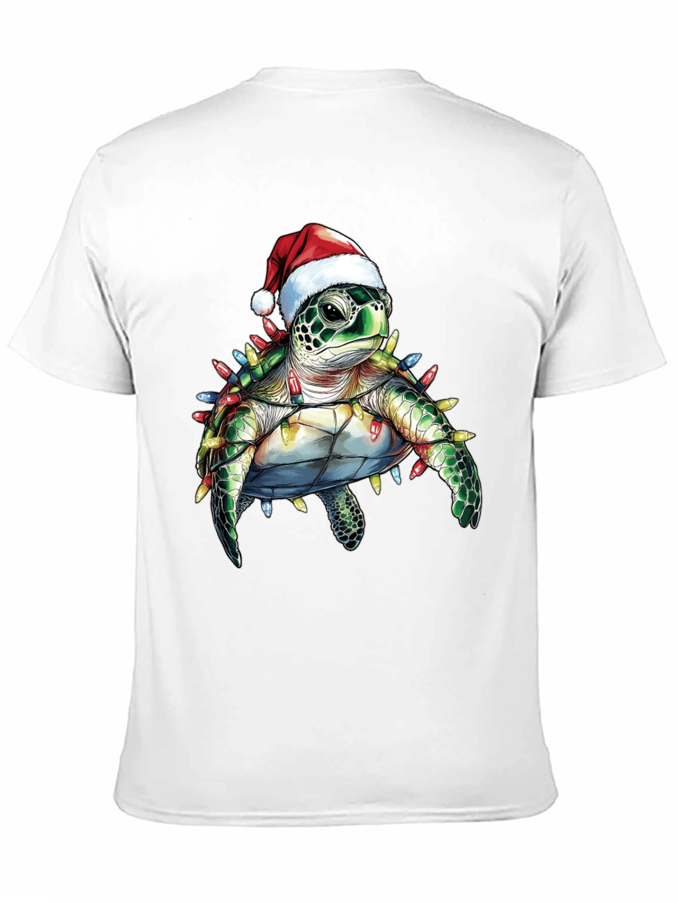 Camiseta Negra con Tortuga Navideña