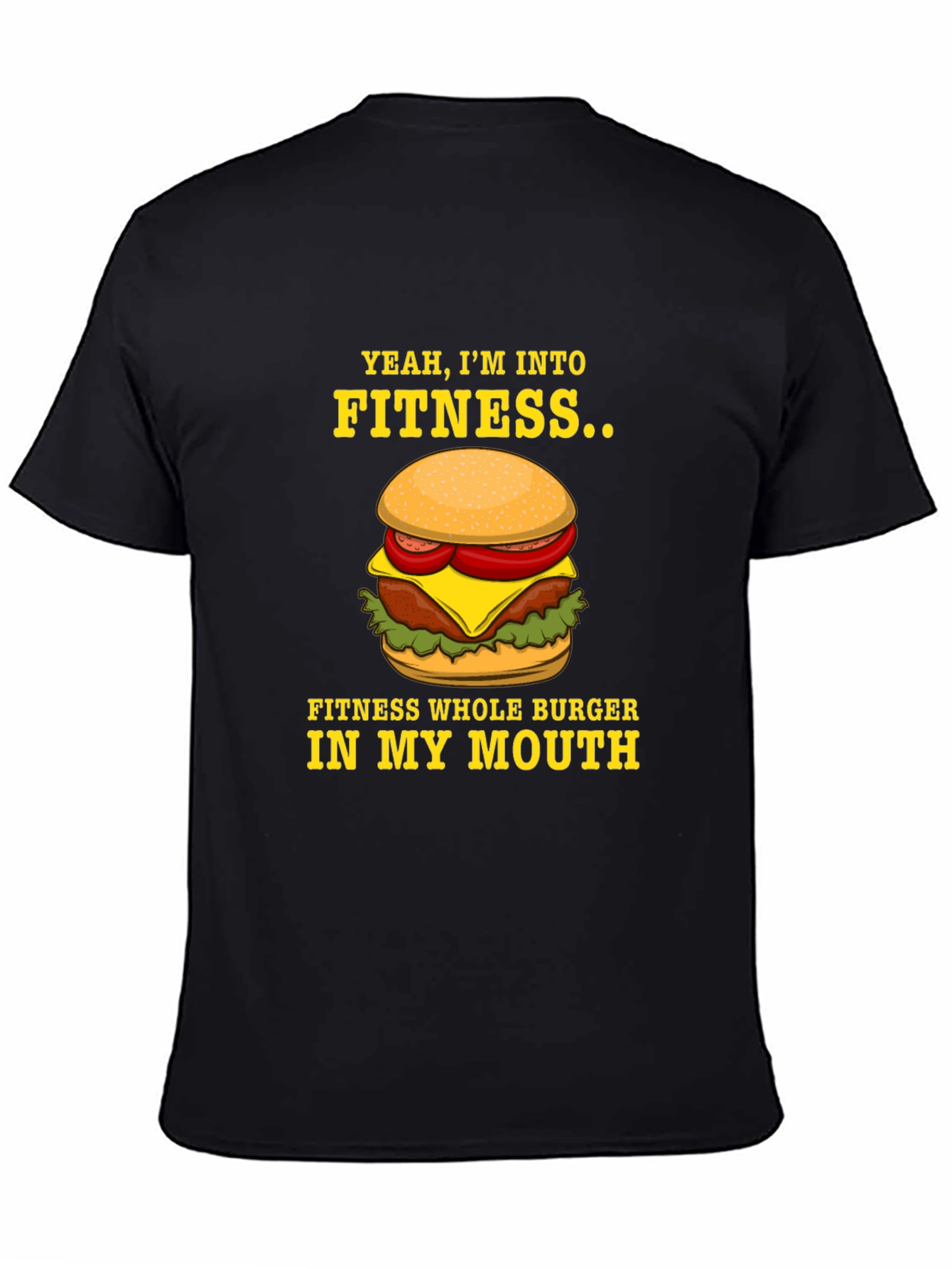 Camiseta Negra Divertida Fitness Burger
