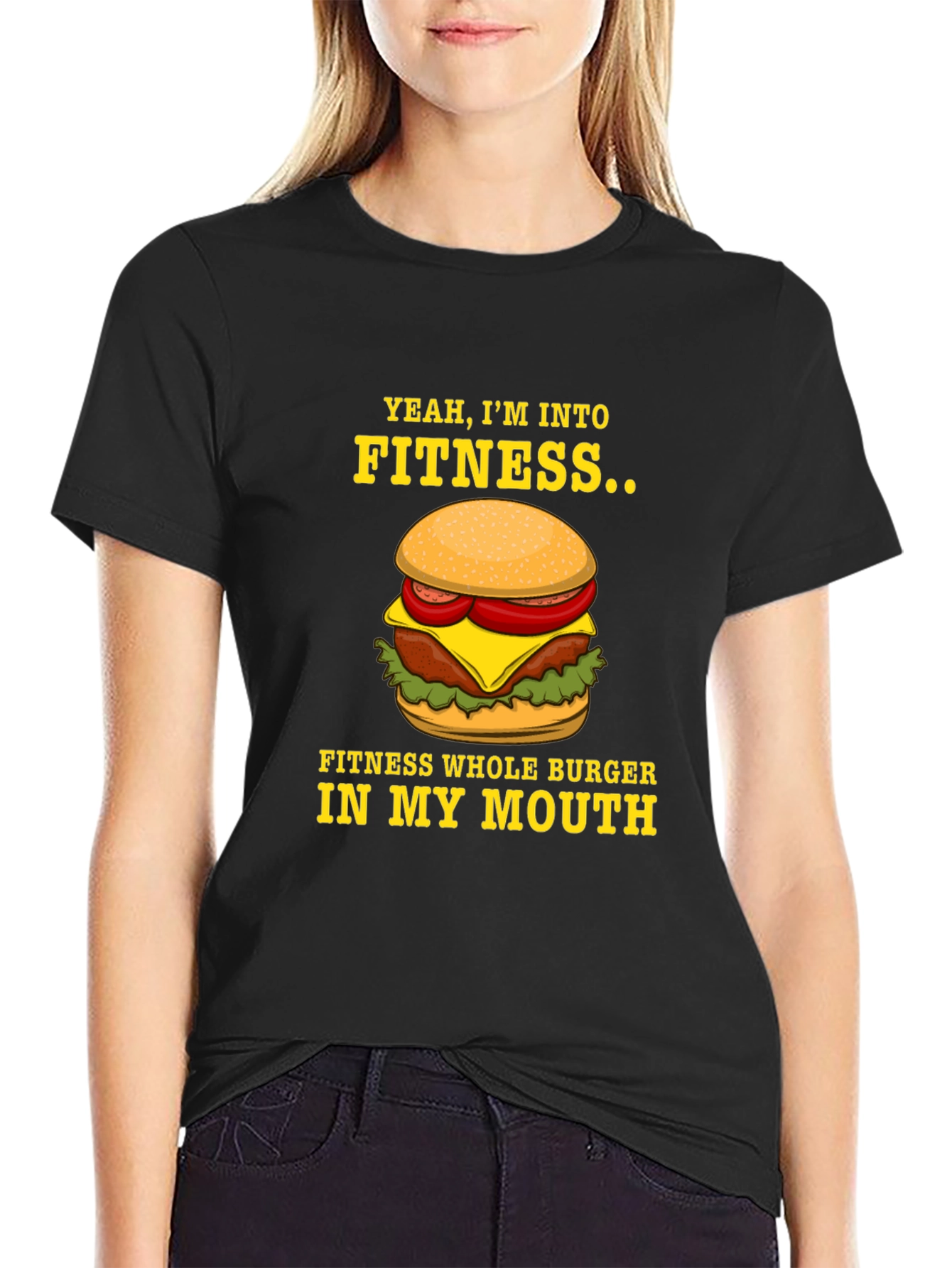 Camiseta Negra Divertida Fitness Burger