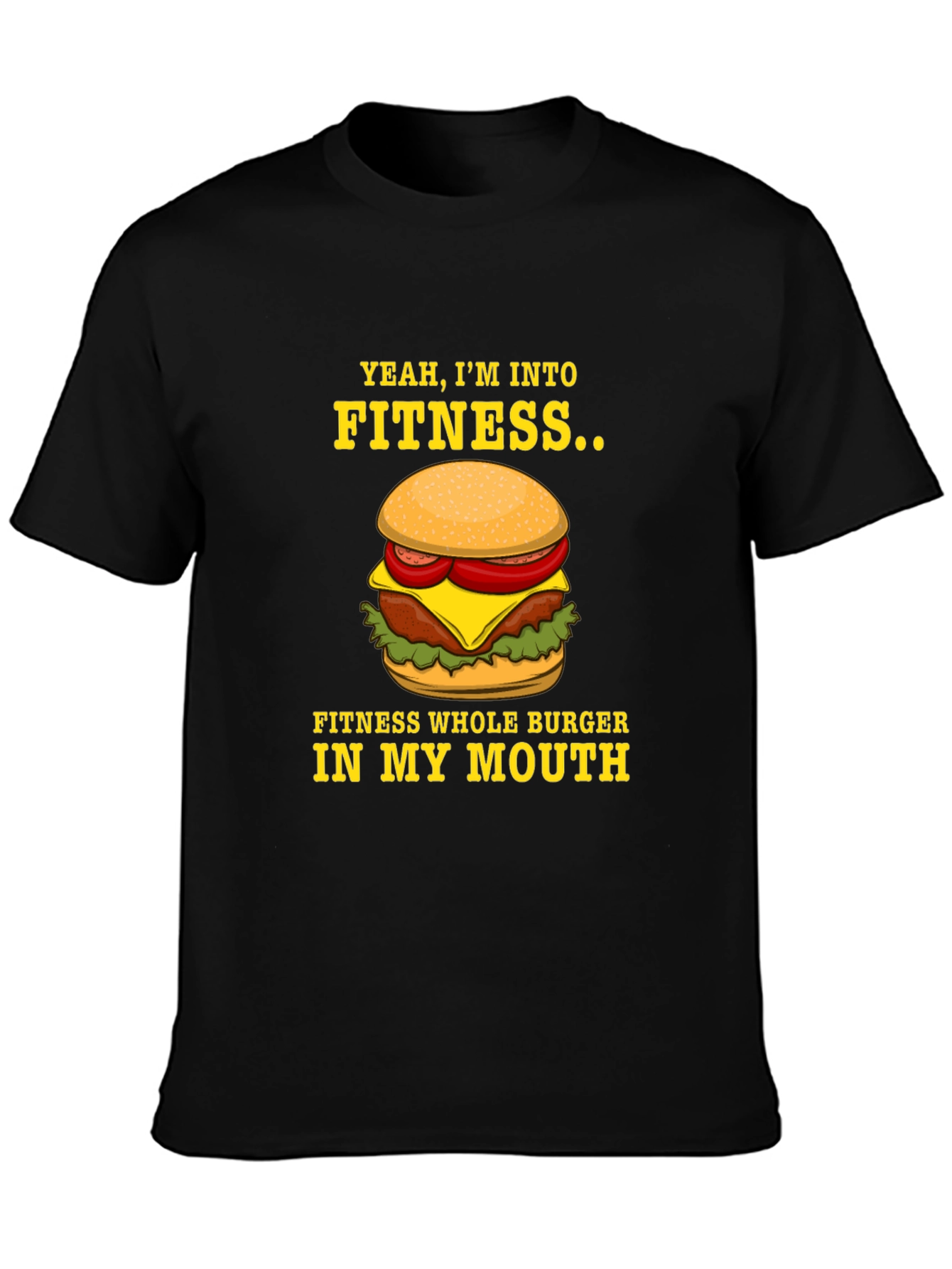 Camiseta Negra Divertida Fitness Burger