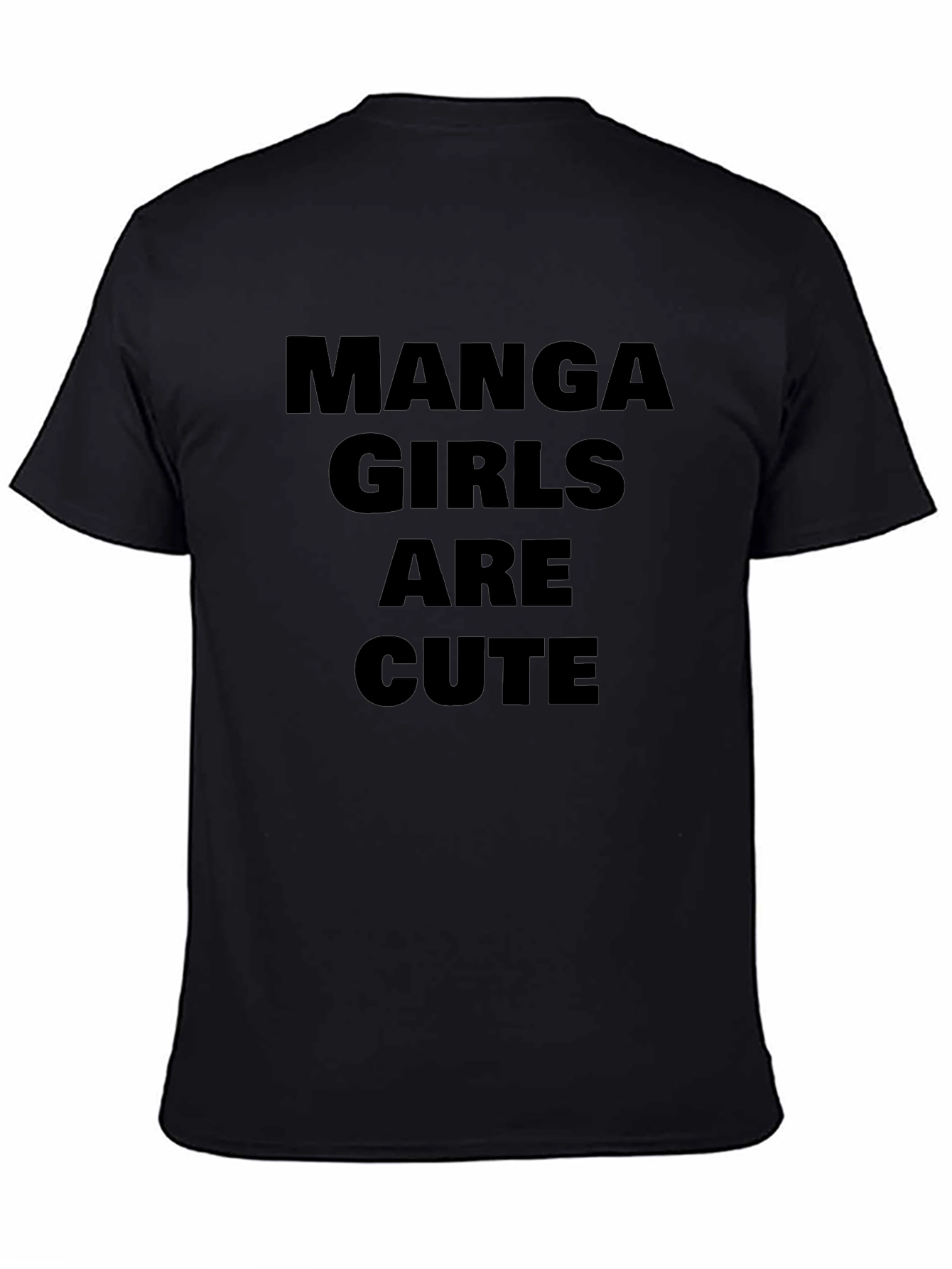 Camiseta Negra Manga: Manga Girls Are Cute