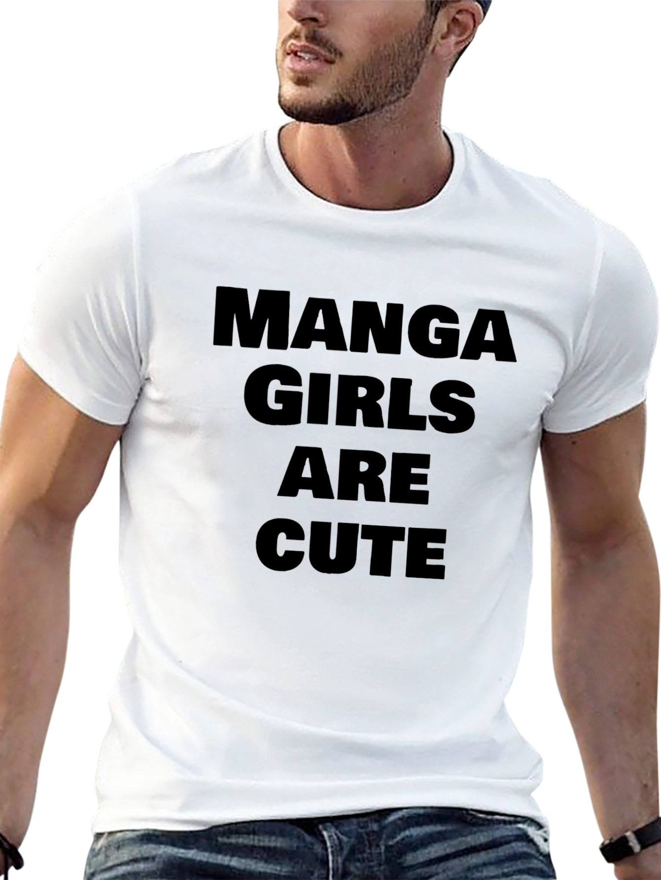 Camiseta Negra Manga: Manga Girls Are Cute