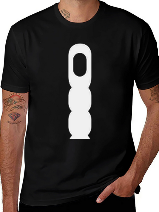 Camiseta Negra con Diseño Abstracto Blanco