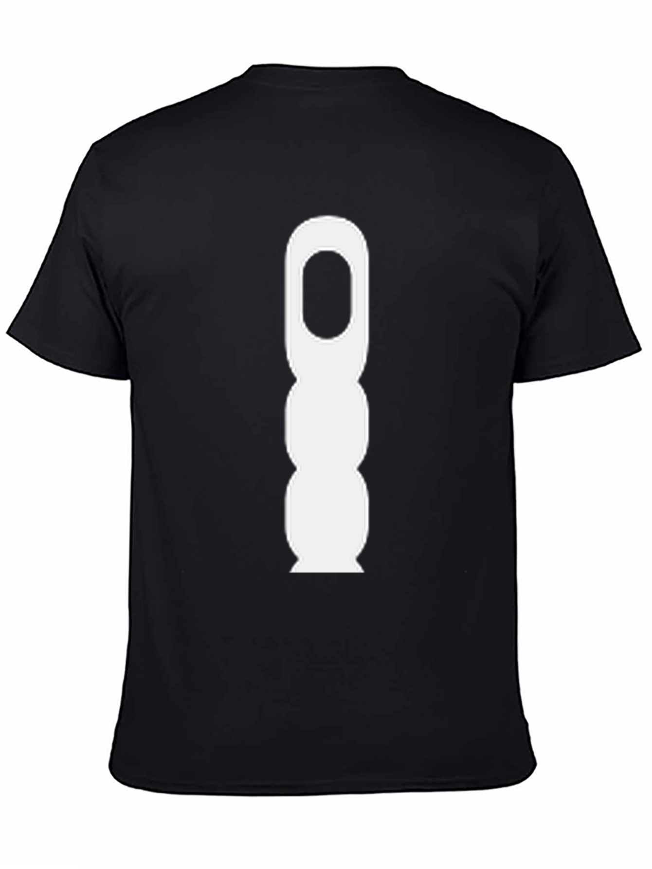 Camiseta Negra con Diseño Abstracto Blanco