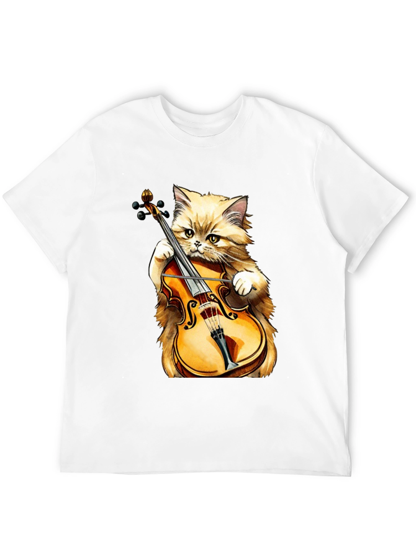 Camiseta Negra con Gato Músico