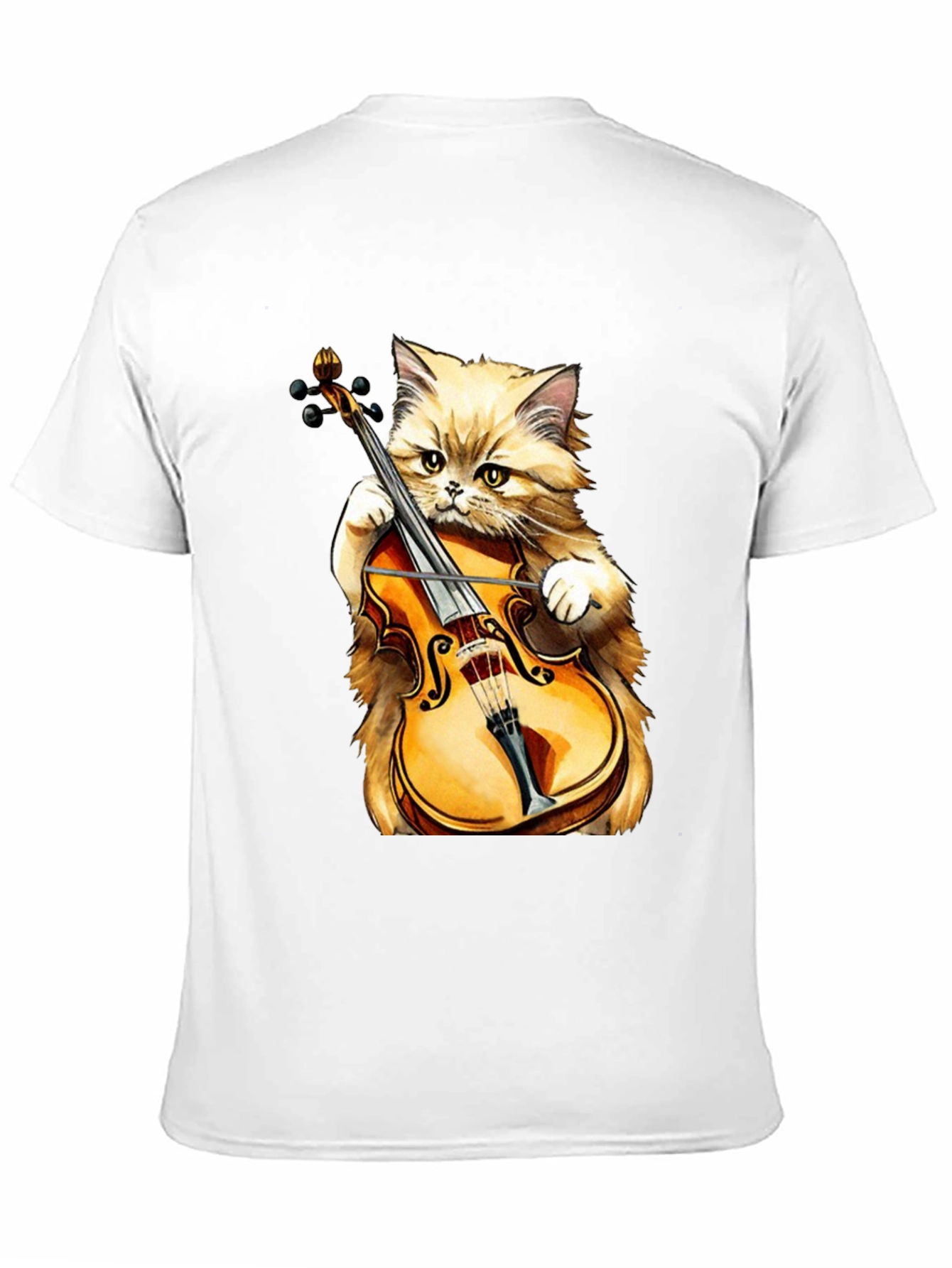 Camiseta Negra con Gato Músico