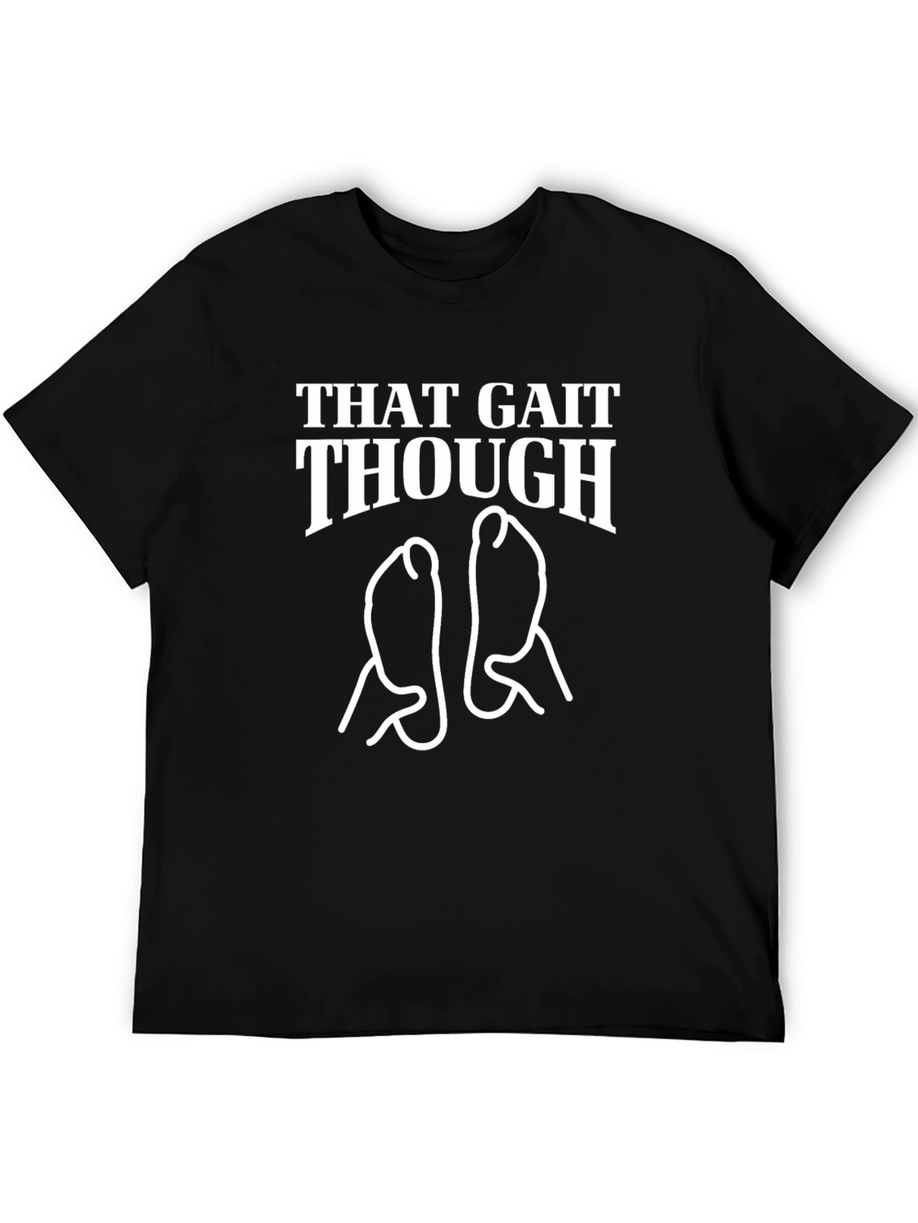 Camiseta Negra THAT GAIT THOUGH con Dibujo de Pies