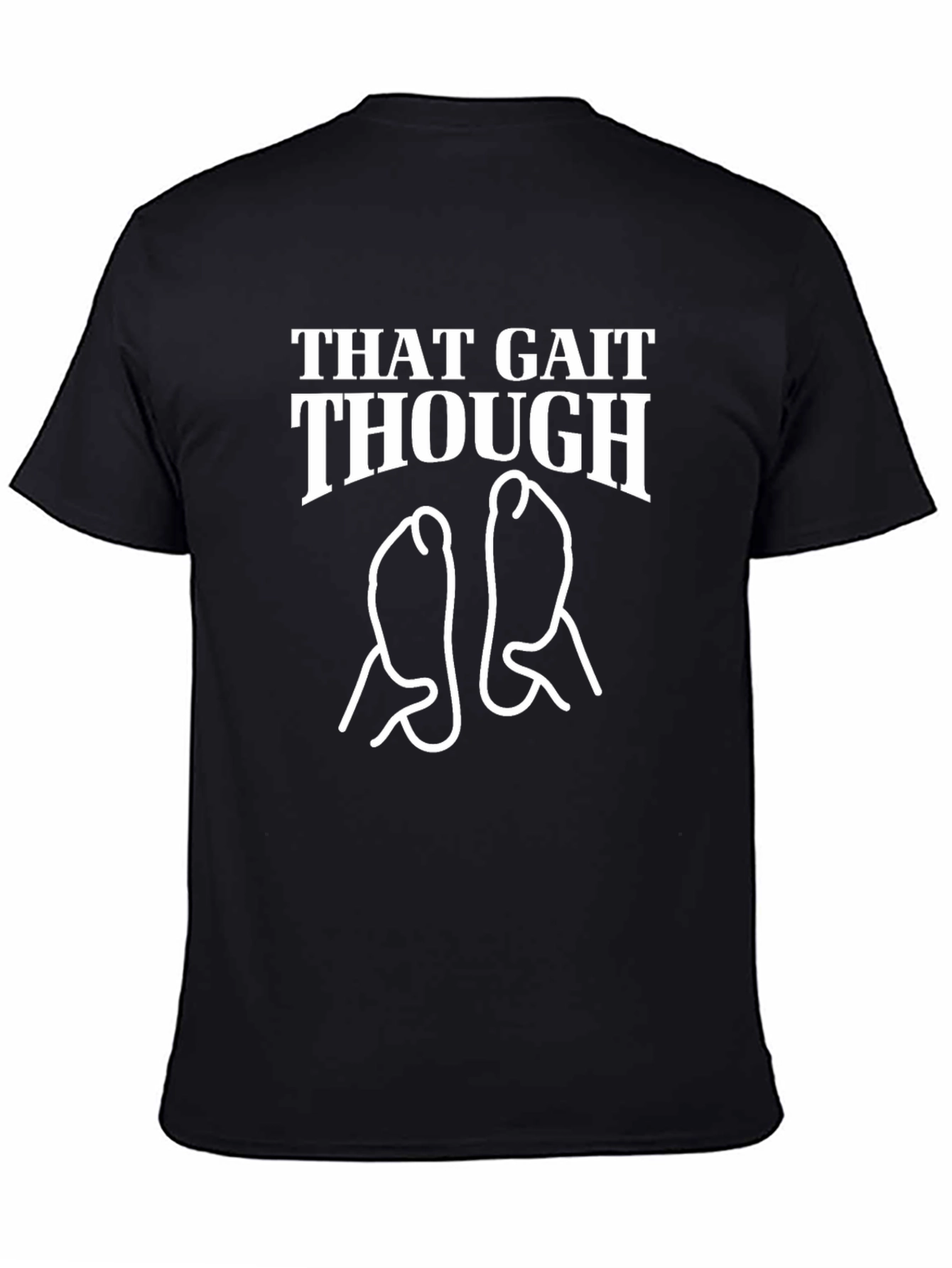 Camiseta Negra THAT GAIT THOUGH con Dibujo de Pies